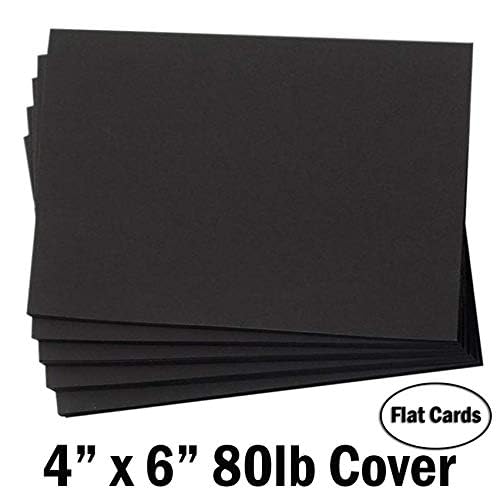 Premium 80 lb Black Cardstock Paper - 100 Pack of 4x6