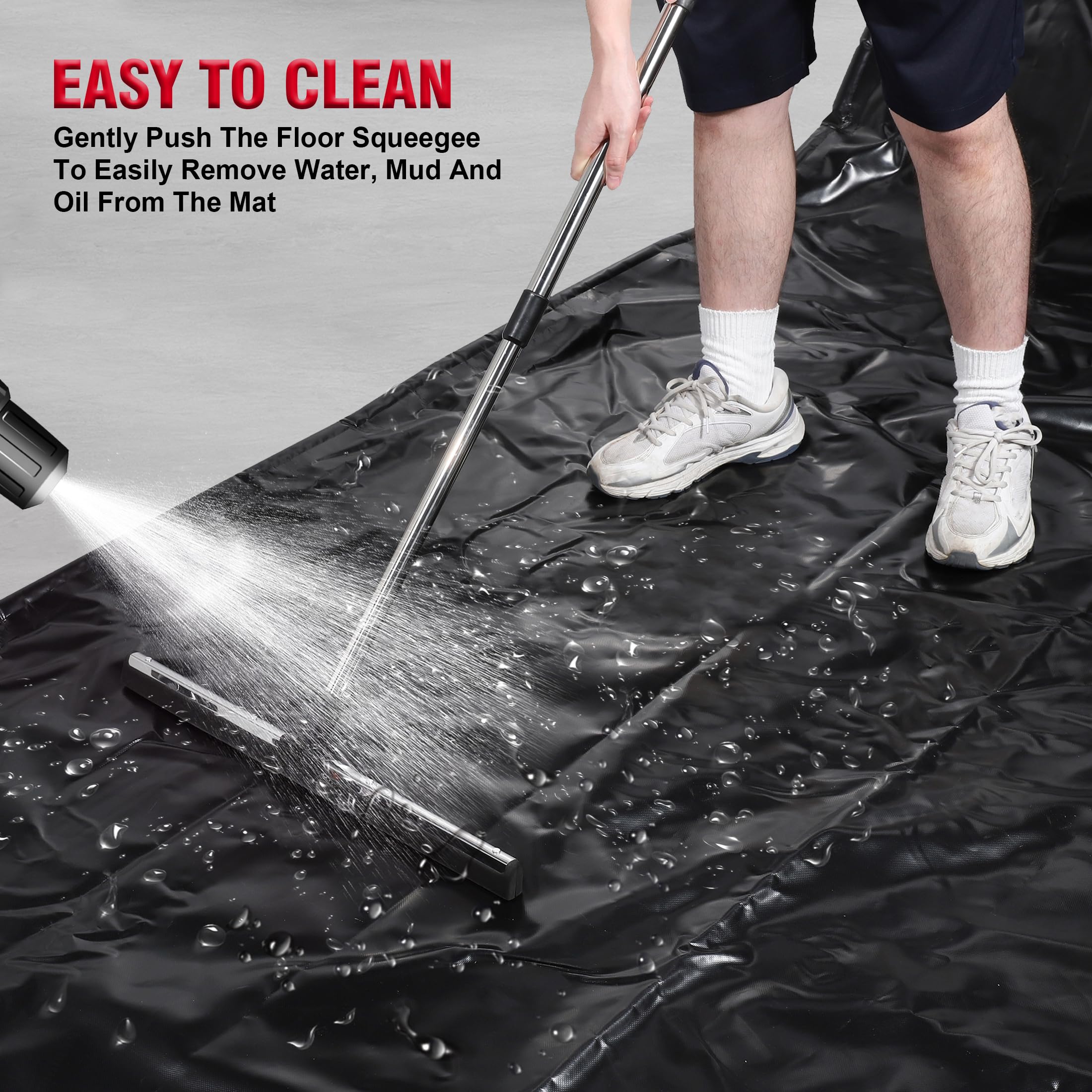 Patrol Heavy Duty Non-Slip Garage Floor Containment Mat - 9x22ft Waterproof Garage Floor Protection Mat for Cars, Trucks & SUVs - Resists Sand, Snow, Rain & Mud - Ideal for Winter Weather, DIY Projects & Vehicle Maintenance