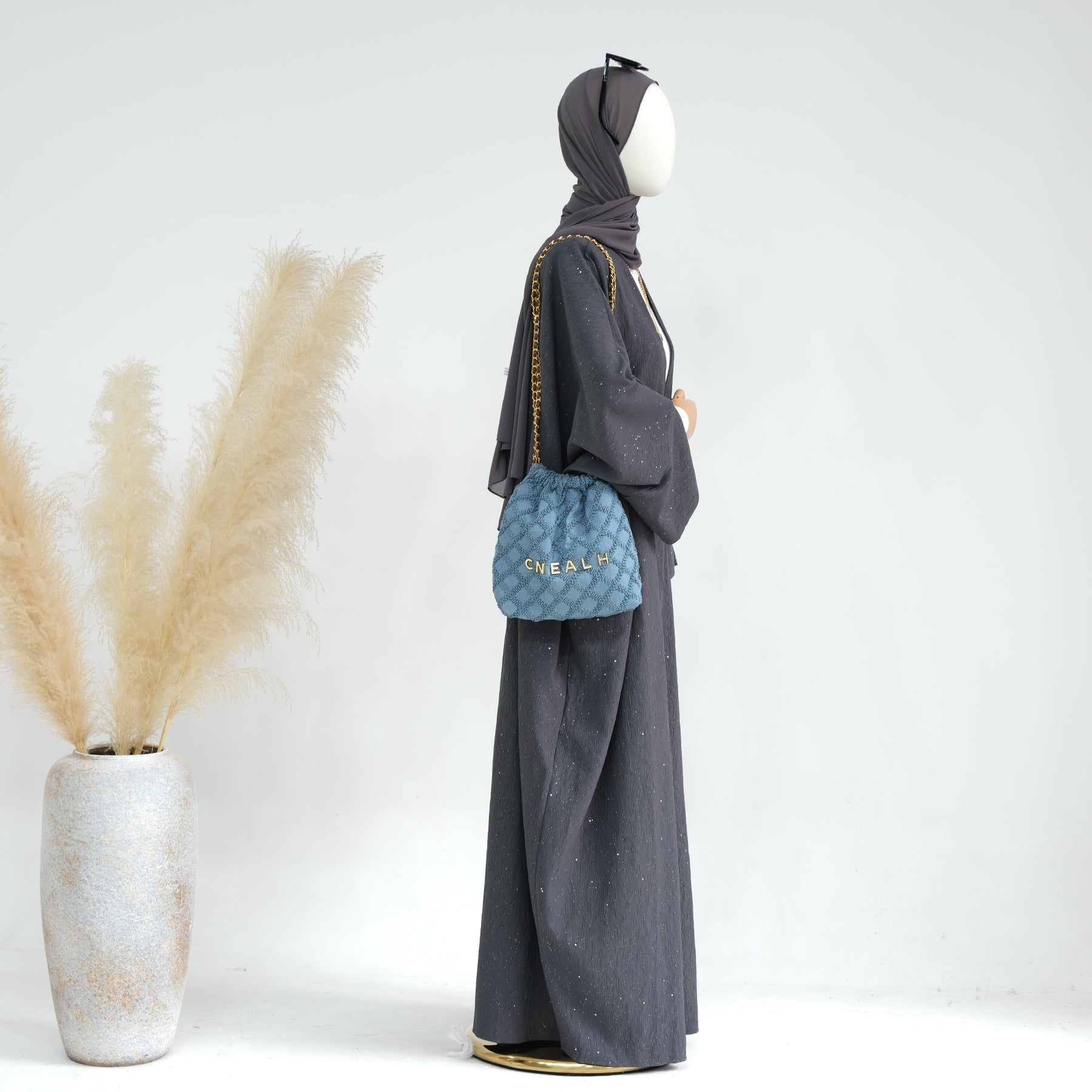 Dera Textured Fall Winter Duster Coat for Women - Gray Long Open Front Cardigan - Perfect for Office, Casual Outfits & Layering in Cold Weather