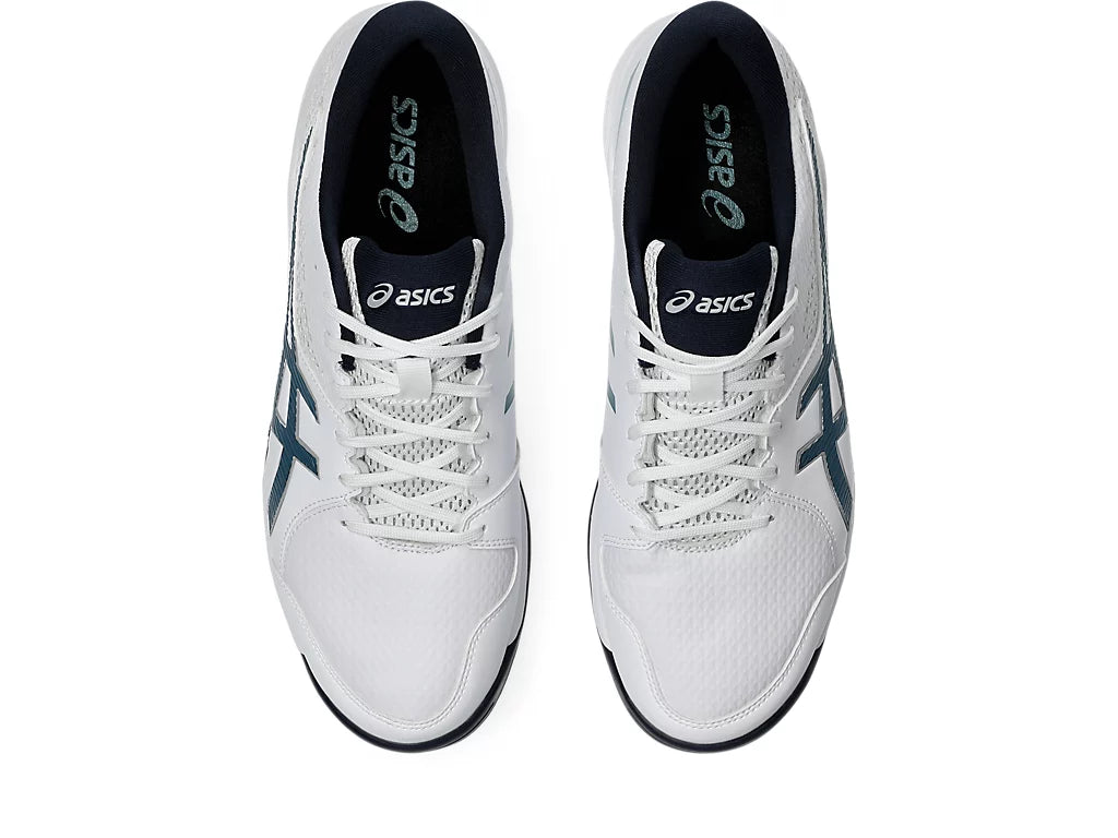 ASICS Gel-Peake 2 White/Atlantic Blue Cricket Shoes - Lightweight Performance Footwear for Cricket Matches & Training Sessions