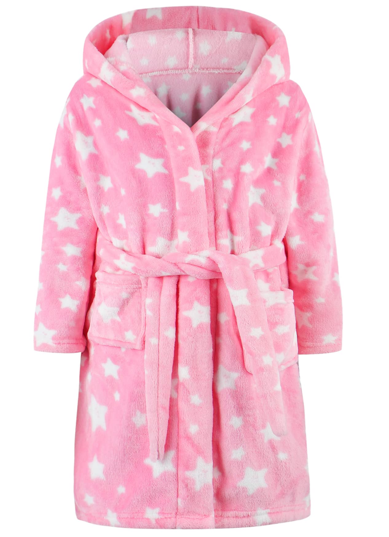 Girls Fleece Hooded Robes - Soft Premium Fuzzy Bathrobe for Kids Ages 2-12 | Cozy Winter Wear & Perfect Birthday Gift for Girls | Ideal for Bath Time, Lounging & Sleepovers