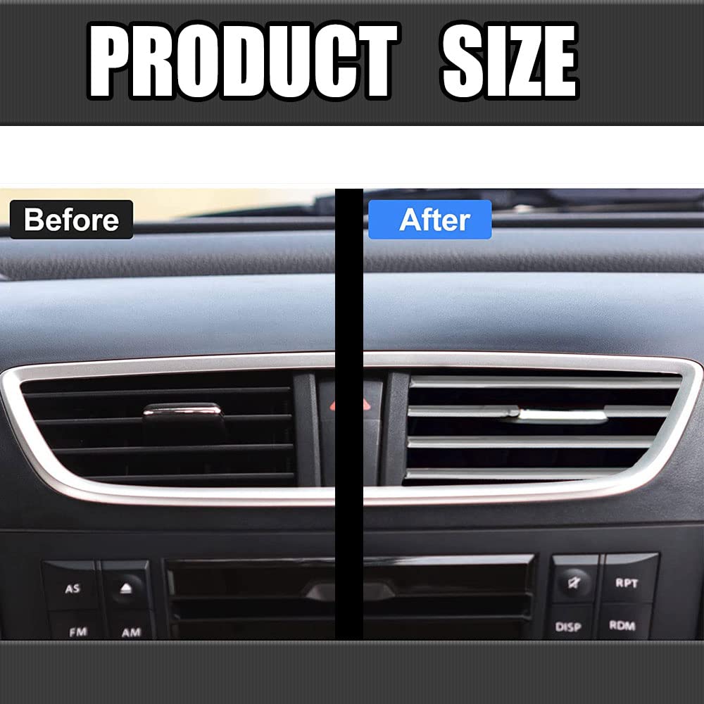 20PCS Universal Car Air Vent Trim Strips - Waterproof Bendable AC Outlet Decoration for Auto Interior (Silver) | Perfect for Customizing Dashboard & Enhancing Vehicle Aesthetics