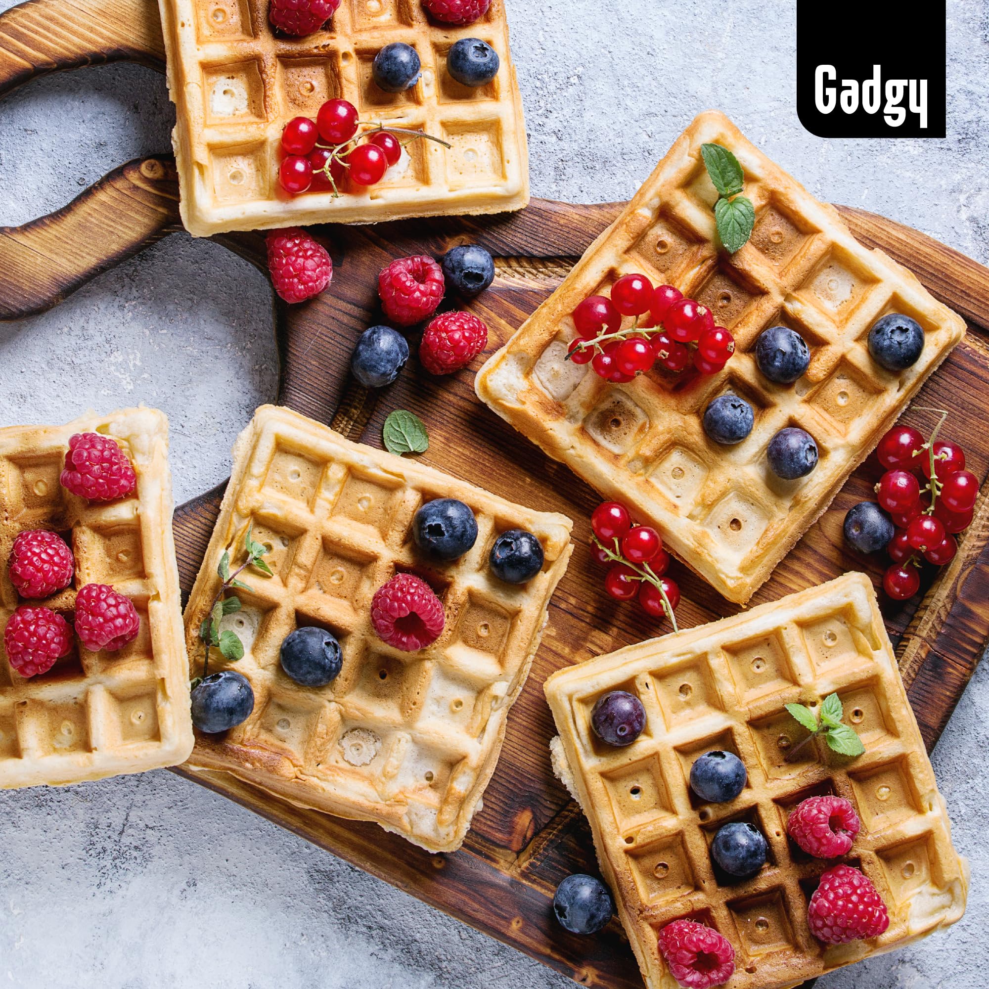 **Gadgy Belgian Waffle Maker - Non-Stick Coating - 1200W - Perfect for 2 Brussels Waffles - Ideal for Breakfast, Brunch & Desserts**