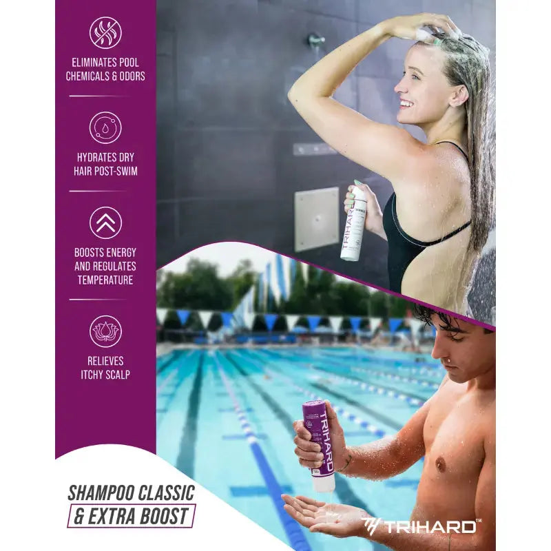 After Swim Swimmer Shampoo - Chlorine Removal & Moisturizing Hair Care for Swimmers | Post-Swim Hair Treatment for Pool, Beach & Water Sports