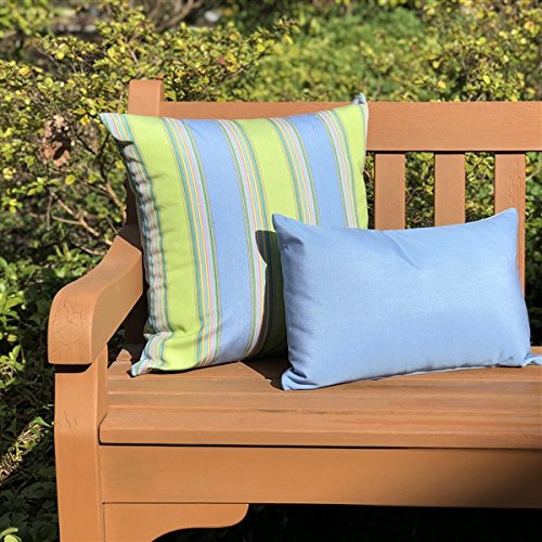 Sunbrella Outdoor Pillow Set of 2 - 20x20 Inch Bravada Limelite Pattern with Insert - Waterproof & Fade-Resistant Cushions for Patio, Poolside & Garden Decor