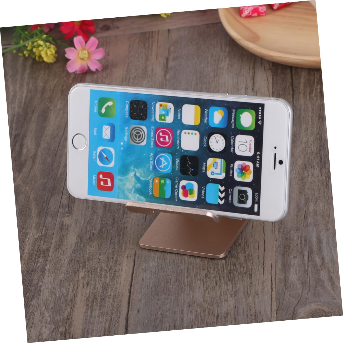 Housoutil 3-Pack Metal Smartphone Stand for Desk - Adjustable Phone Holder with Cable Management - Perfect for Home Office, Workstation & Video Calls