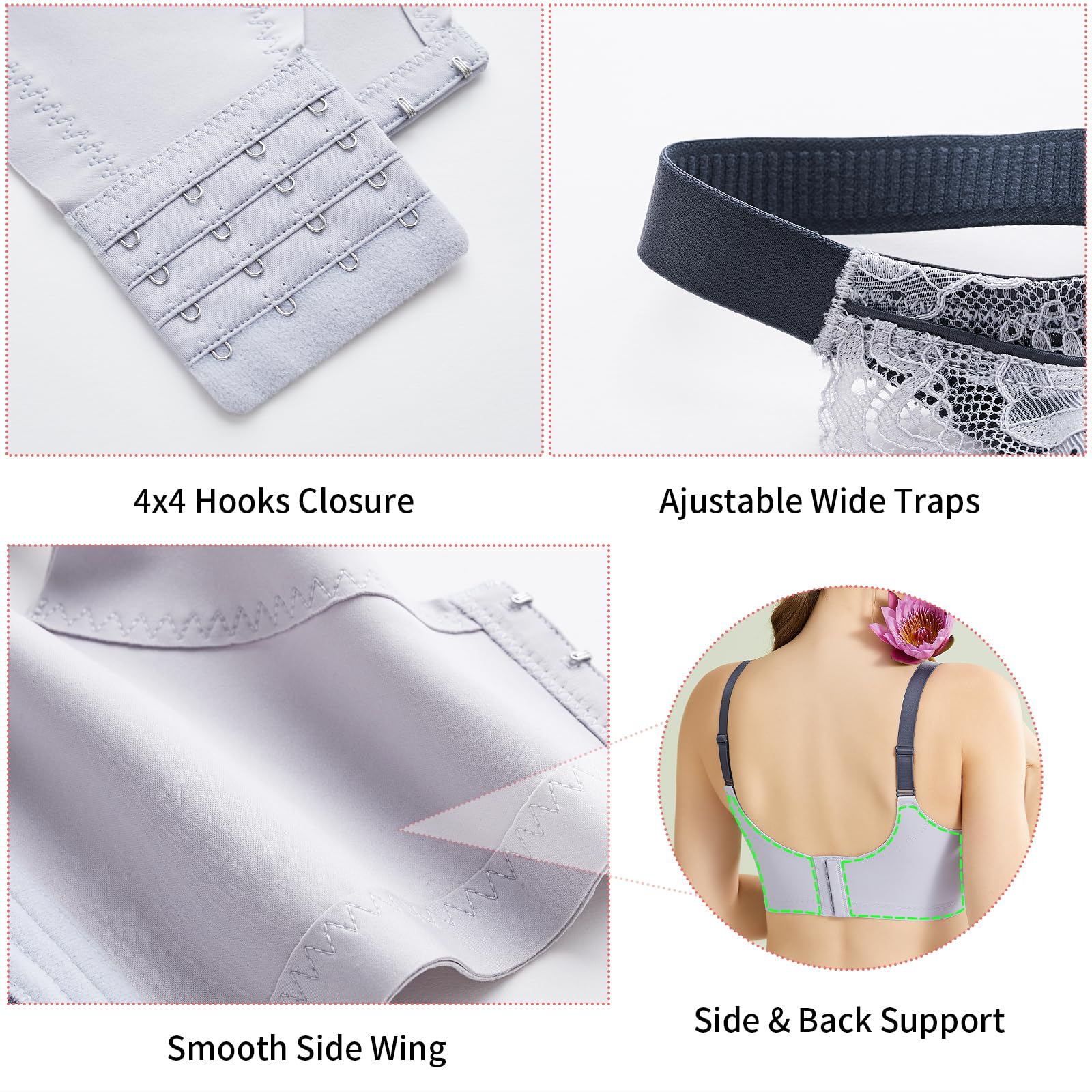Baetty Wireless Bras for Women - No Underwire, Unpadded Full Coverage Comfort Bra 4548 | Perfect for Yoga, Sleeping & Everyday Wear
