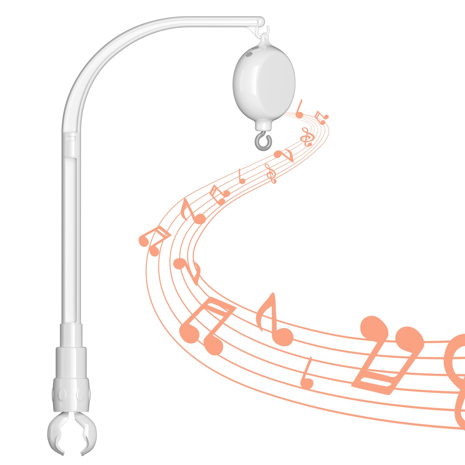 FEISIKE Baby Crib Mobile with Music Box - 23 Inch Adjustable Arm, Volume Control & 3 Play Modes (Rotation+Music/Rotation Only/Music Only) - 35 Soothing Lullabies, 30 Min Auto-Off - Perfect Nursery Decor for Newborns & Infants - Ideal for Bedtime, Naptime & Playtime