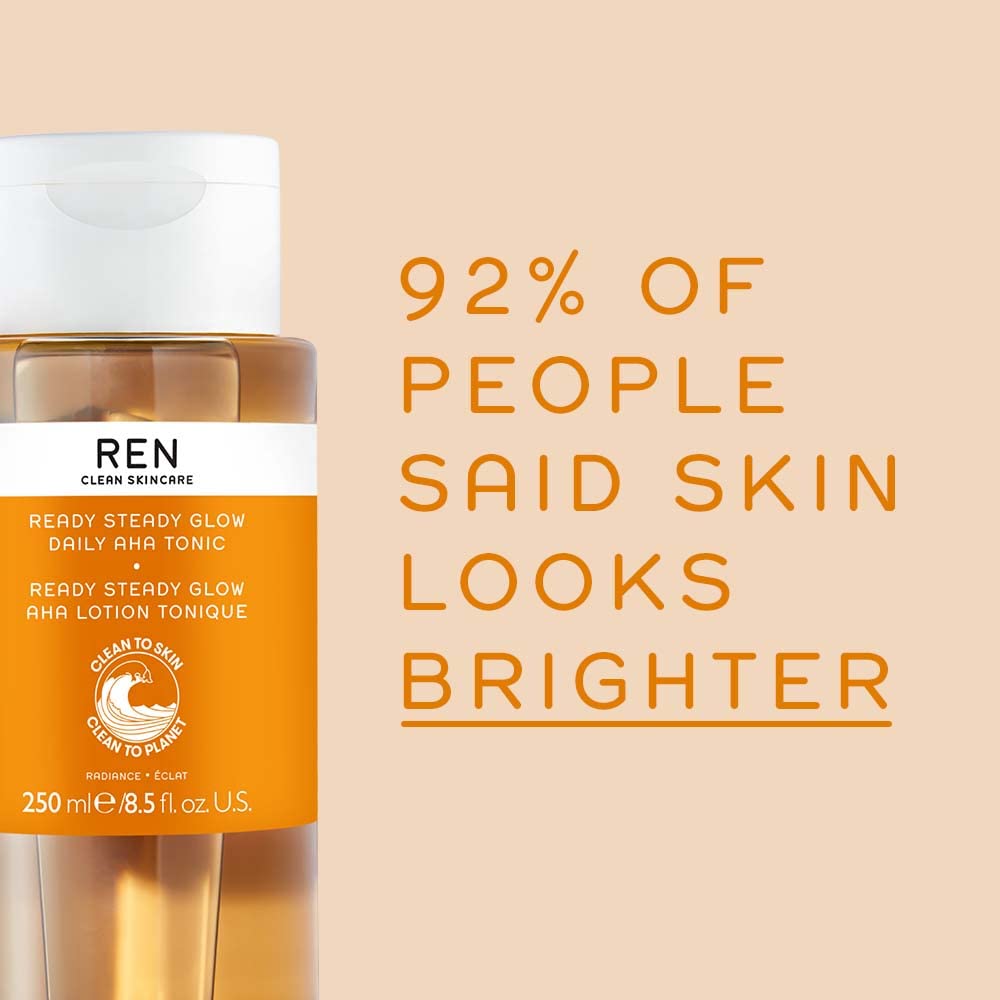 REN Clean Skincare AHA Face & Body Serum - Brightening Facial Treatment & Smart Renewal Body Exfoliator with AHAs/BHAs | Hydrates, Evens Skin Tone | Perfect for Daily Skincare Routine & Resurfacing Treatment
