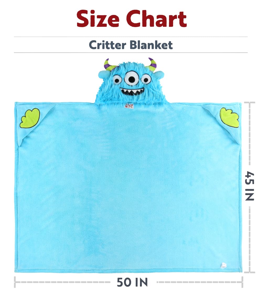 LazyOne Kids Wearable Blanket Hoodie - Soft Animal Hooded Fleece Blanket (Dinosaur Design) for Cozy Indoor Lounging, Movie Nights & Sleepovers