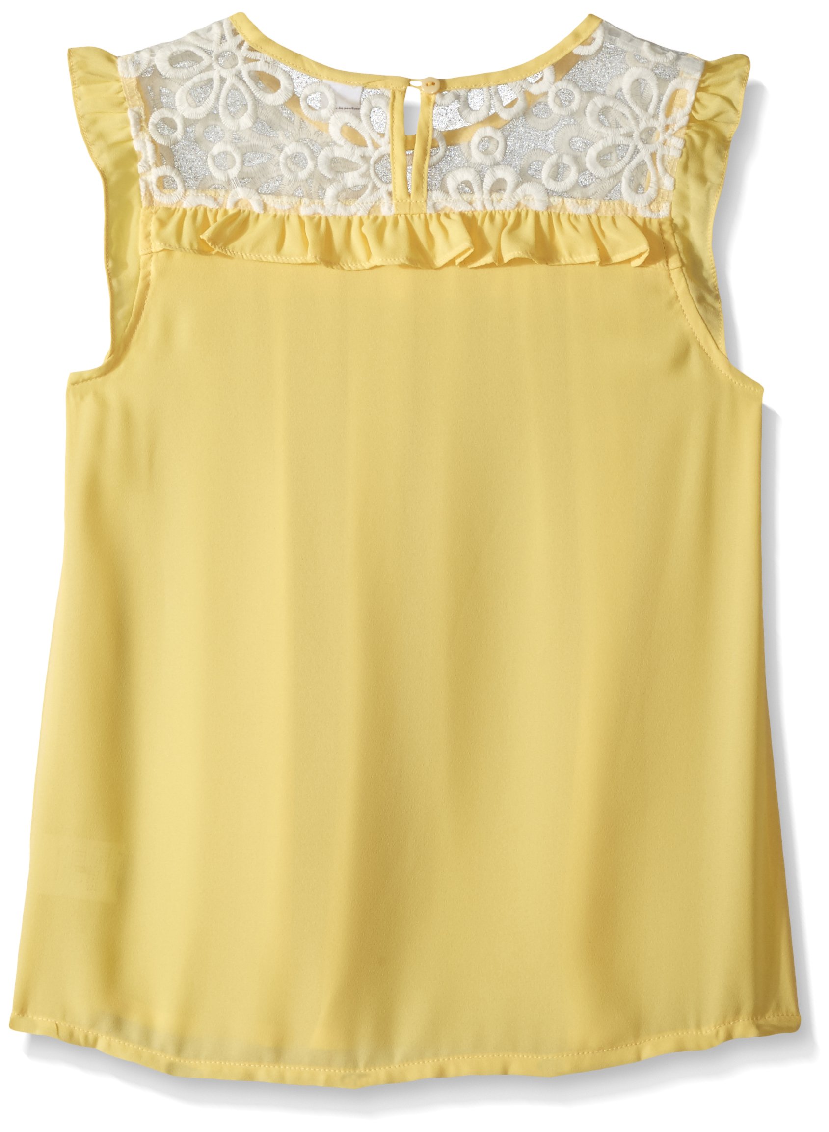 Dino Bebe Girls' Ruffle Sleeve Blouse for Toddlers & Kids - Yellow - Size 6 | Cute Casual Top for Playdates, School & Family Photos