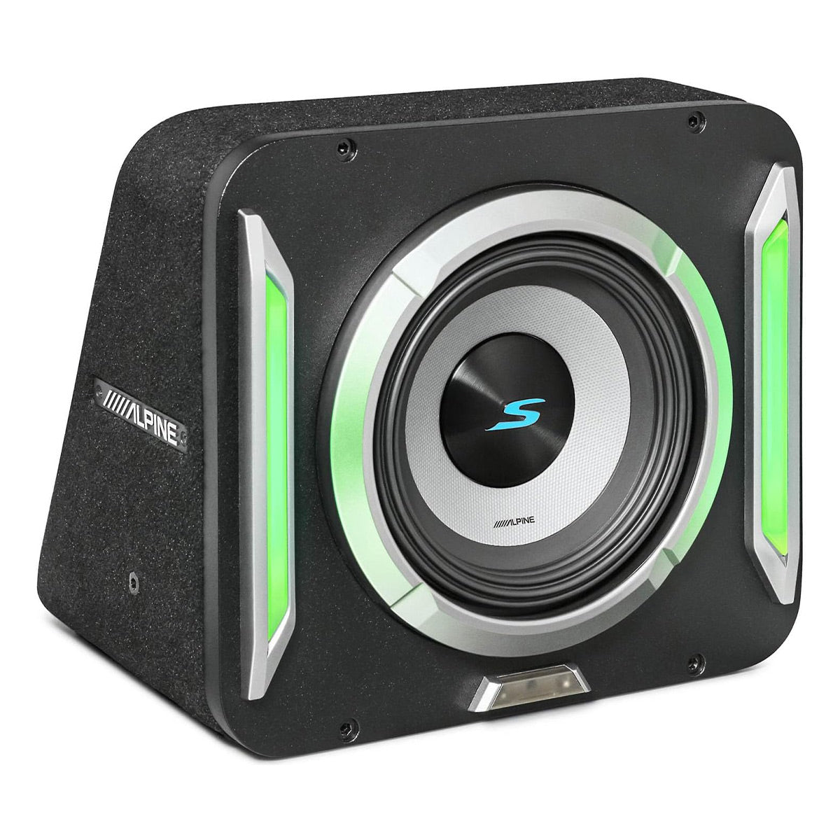 Alpine S2 SB8 Preloaded Subwoofer Wedge Enclosure - High-Performance Bass for Car Audio & Home Theater Systems