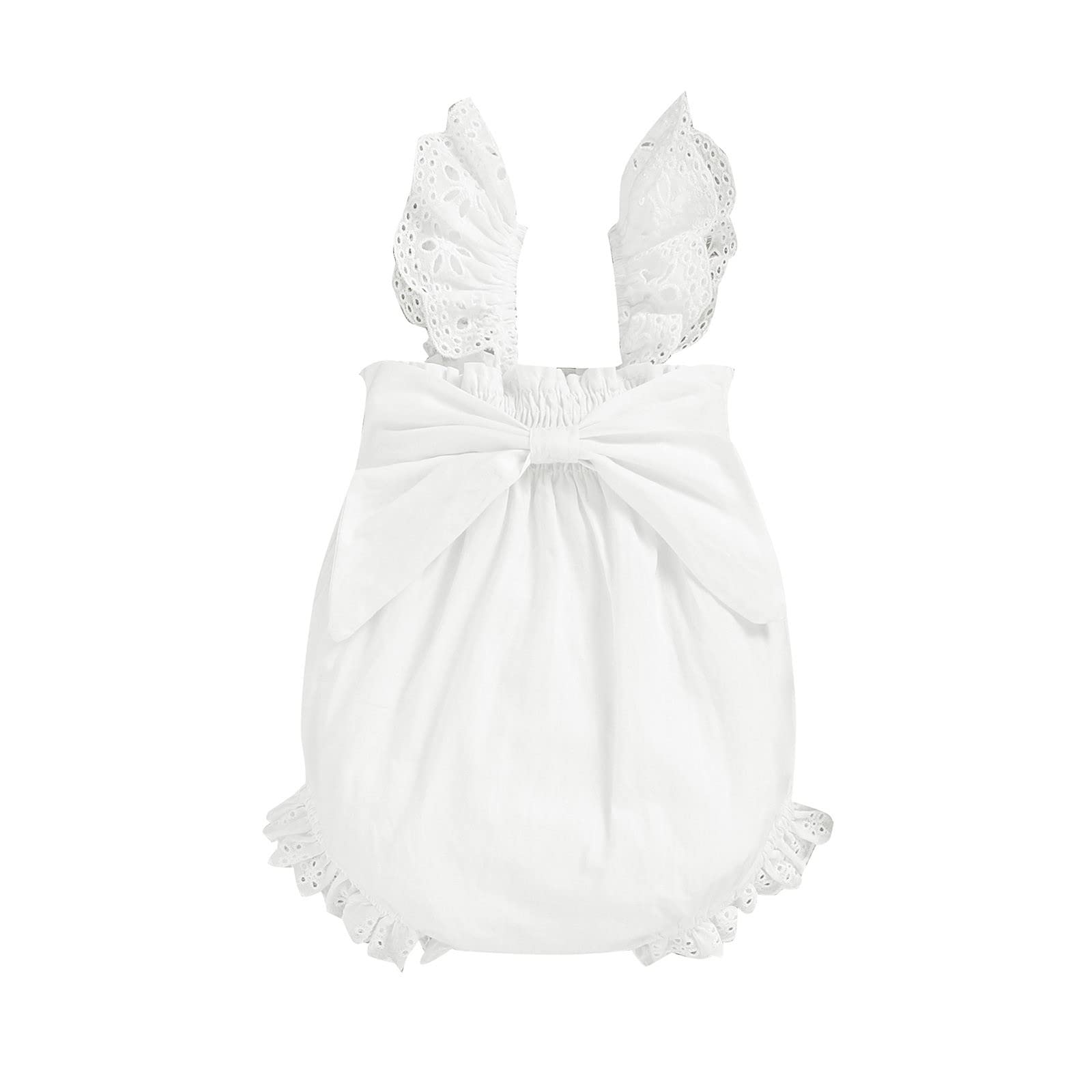 Baby Girl Cotton Romper - Lace Sleeveless Bodysuit with Bowknot for Newborns & Infants | Perfect for Summer Outfits, Photo Shoots & Special Occasions