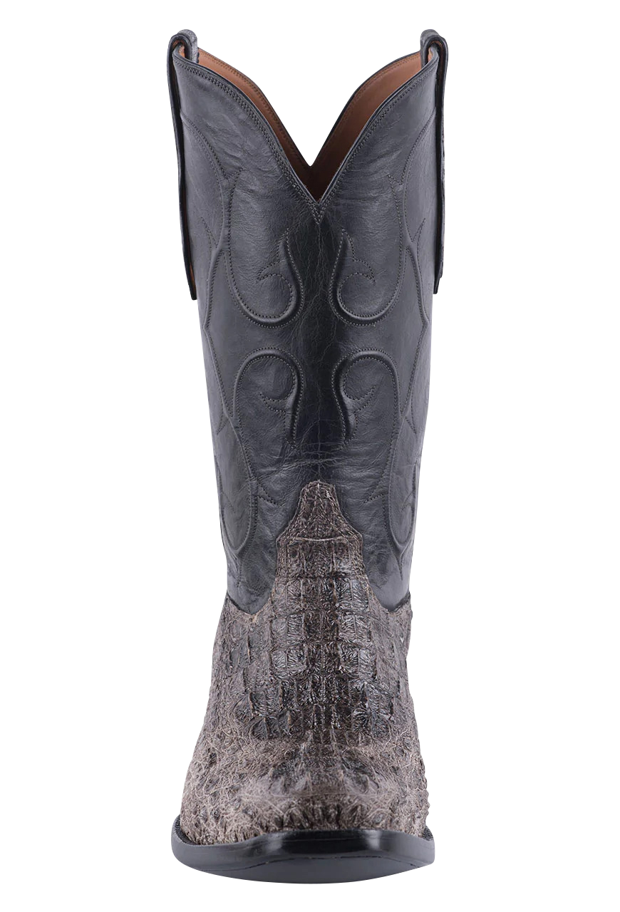 Premium Black Jack Caiman Hornback Cowboy Boots in Gray - Handcrafted Exotic Leather Western Boots for Men | Perfect for Rodeo, Country Music Festivals & Western Fashion