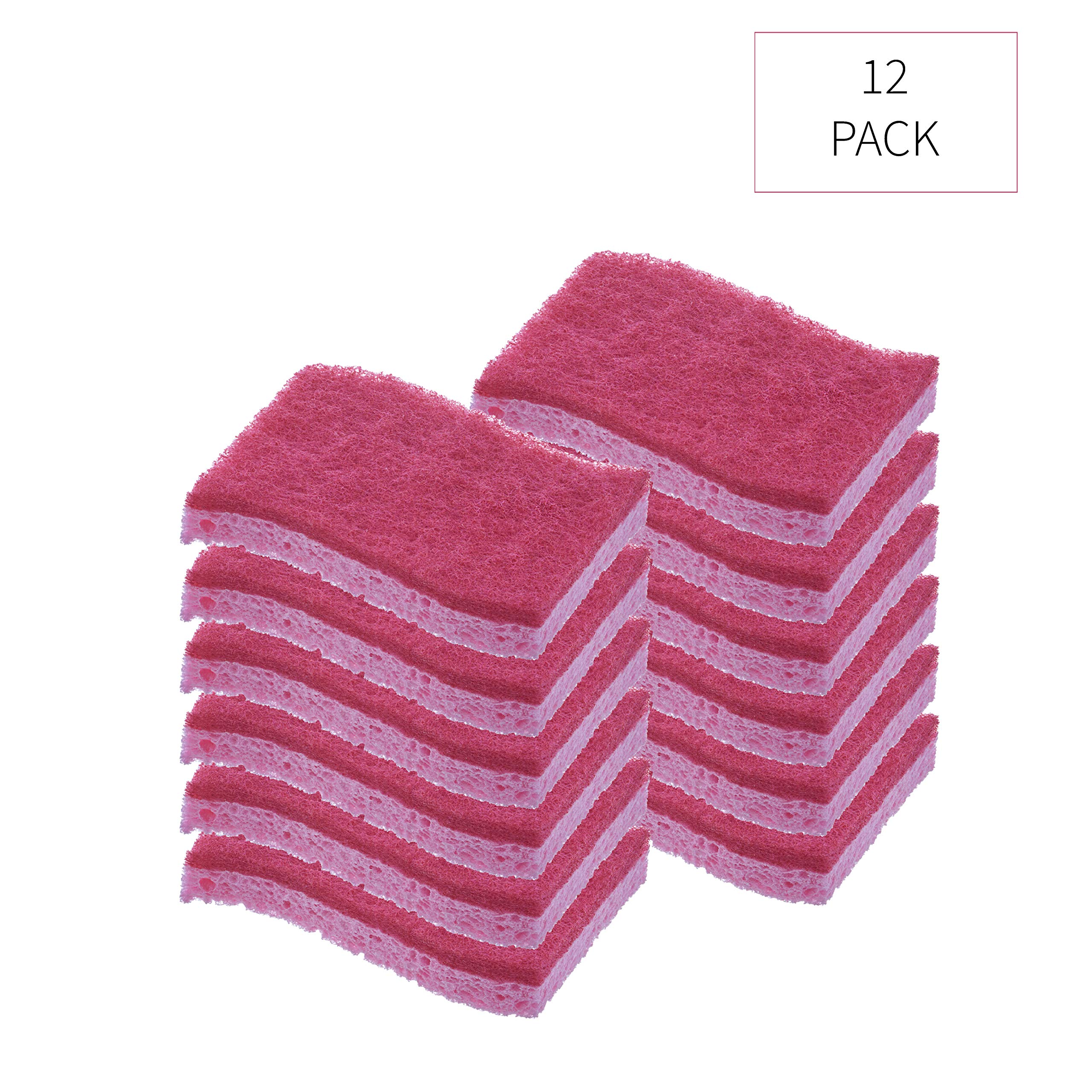 **Eco-Friendly Non-Scratch Cellulose Dish Sponges - Pack of 12 | Gentle Kitchen Cleaning Sponges for Dishes, Pots & Pans | Safe, Durable & Absorbent Household Cleaning Sponges by Superio | Perfect for Daily Dishwashing & Kitchen Cleaning**