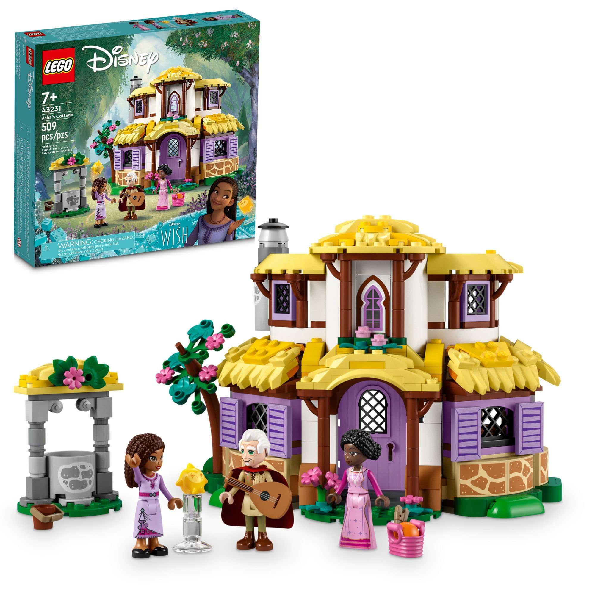 LEGO Disney Wish: Asha’s Cottage 43231 Building Toy Set for Kids Ages 7+ | Disney Movie Collectible Gift | Creative Role-Playing Cottage Playset | Perfect Holiday Gift for Disney Fans | Great for Storytelling & Imaginative Play