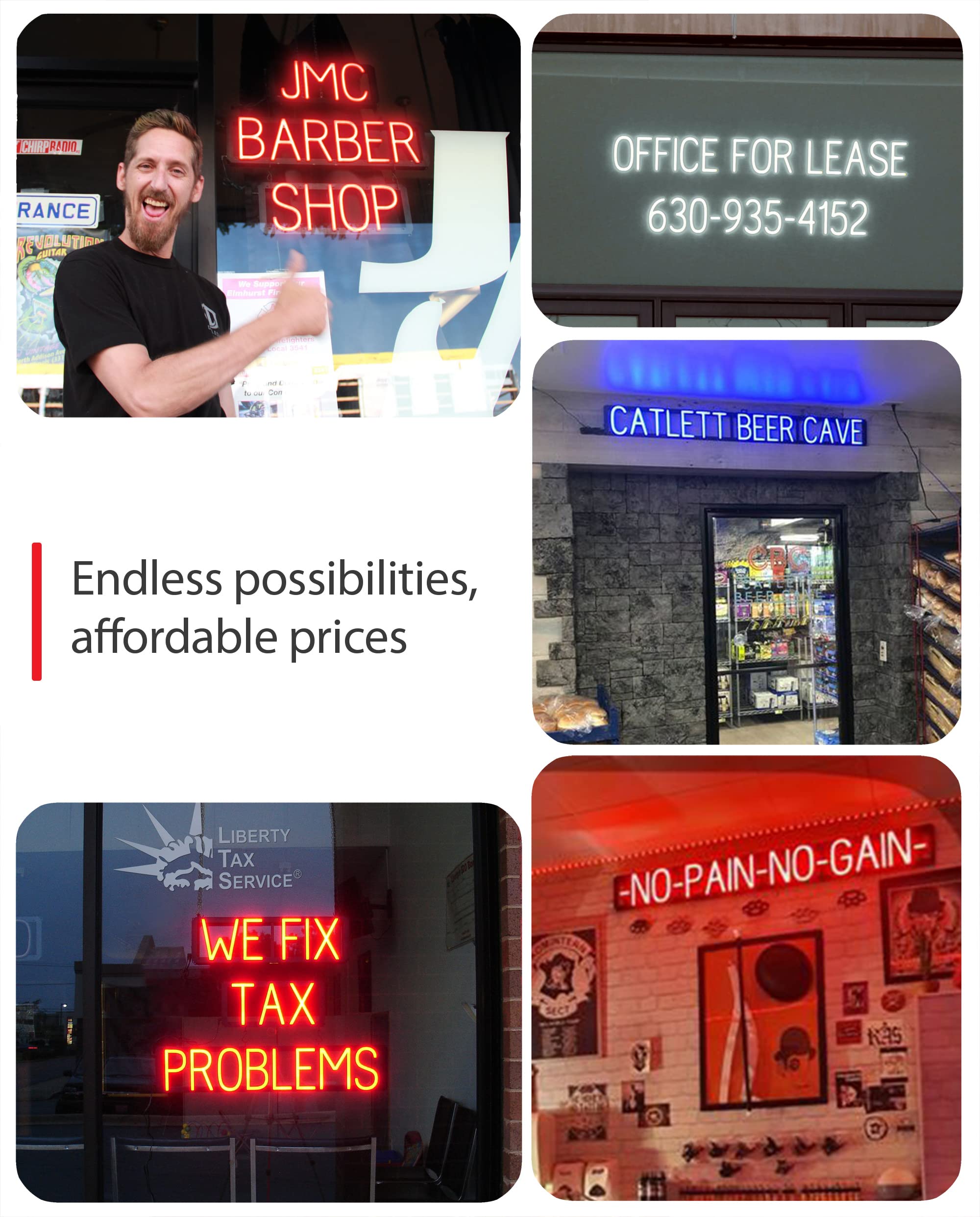 SpellBrite Hamburgers LED Neon Sign - 40x6.3 Inch Blue Light Up Restaurant Decor for Diners, Bars & Cafes - Perfect for Wall Decor, Retro Themed Parties & Business Branding