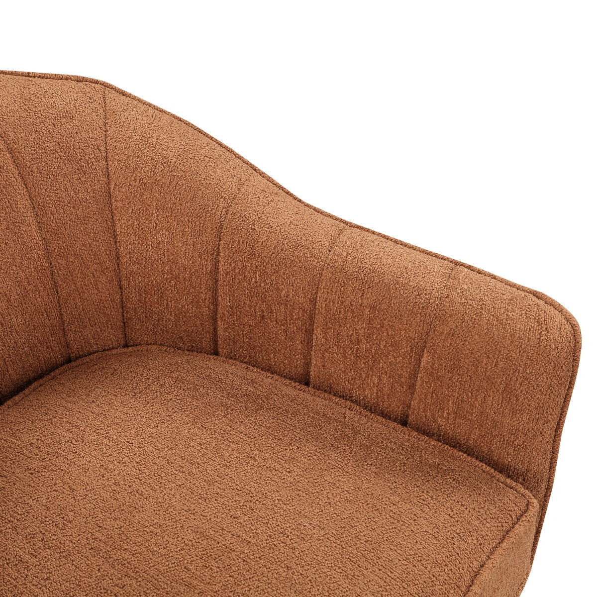 Calypso Accent Chair in Rust - Mid-Century Modern Lounge Chair for Living Room, Bedroom & Office - Comfortable Upholstered Armchair with Wooden Legs