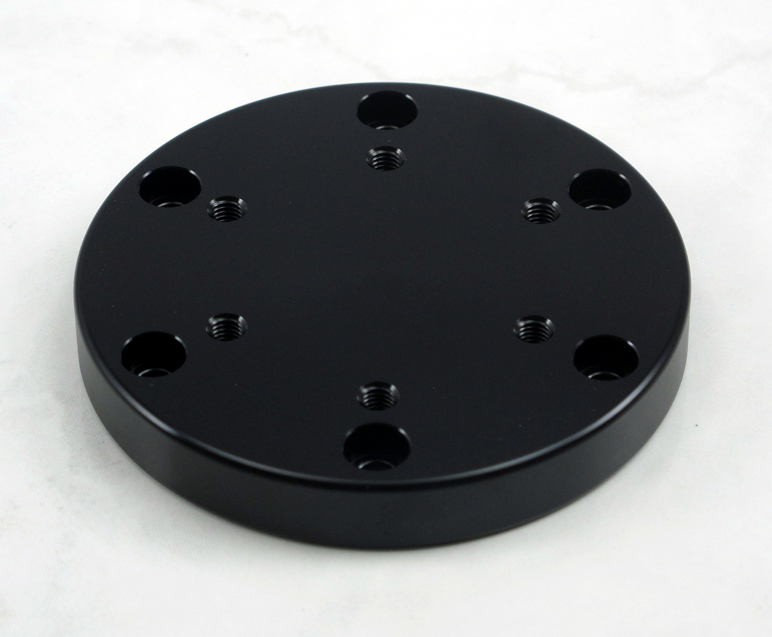 Crowder's Black 6 Hole to 3 Hole Steering Wheel Hub Adapter - 70mm PCD to 48mm/50.8mm PCD - Compatible with Most Karting & Formula Racing Cars - Perfect for Steering Wheel Upgrades and Custom Installations