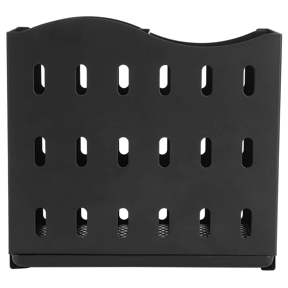 Premium Stainless Steel Chopstick Holder with Hooks - Kitchen & Office Tableware Organizer for Utensils, Black Metal Chopstick Basket - Perfect for Asian Dining, Sushi Restaurants & Home Organization