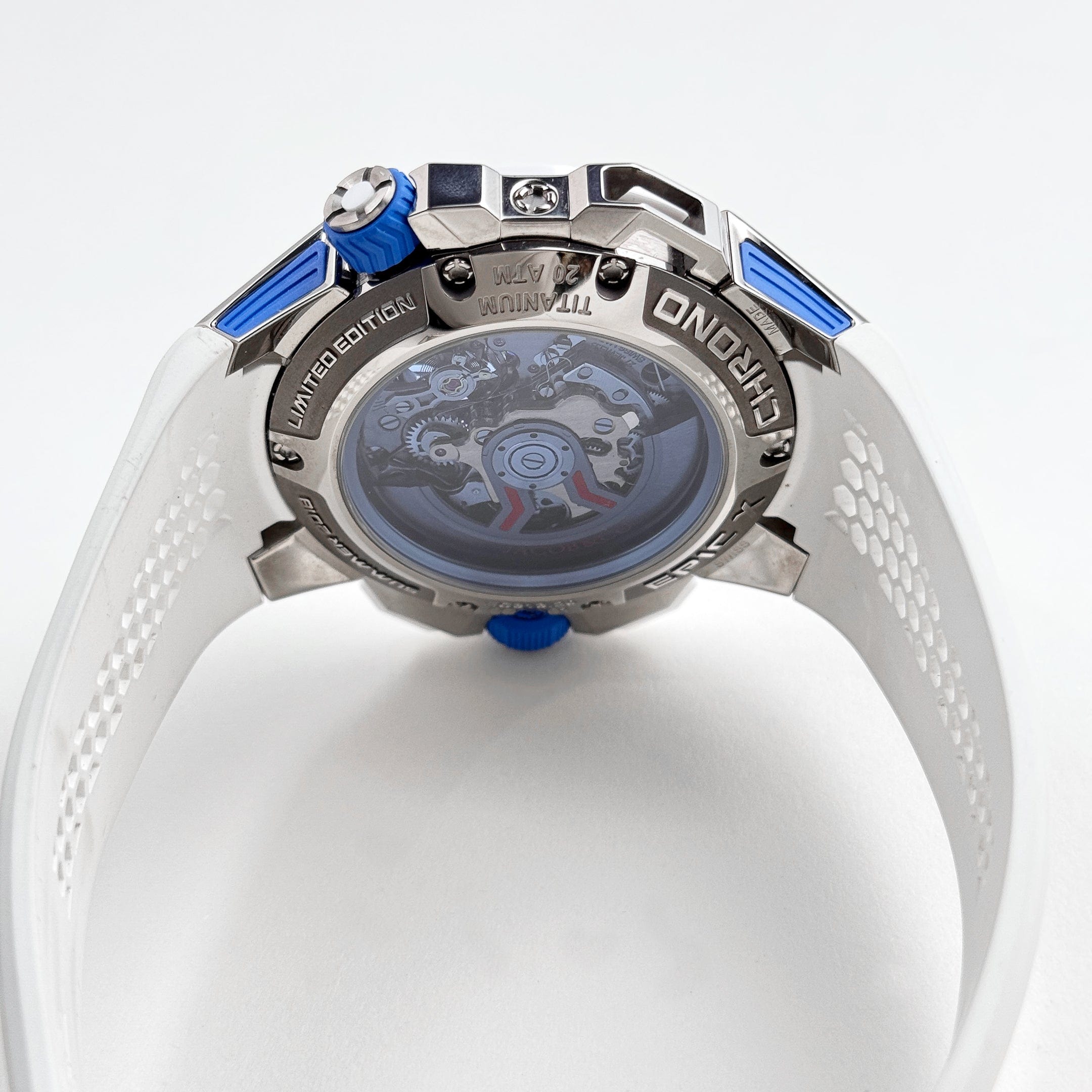 Jacob & Co Epic X Chrono EC313.20 Titanium White Ceramic Blue Dial Men's Luxury Watch - Limited Edition 2021 - Perfect for Business Meetings, Formal Events & Luxury Collectors