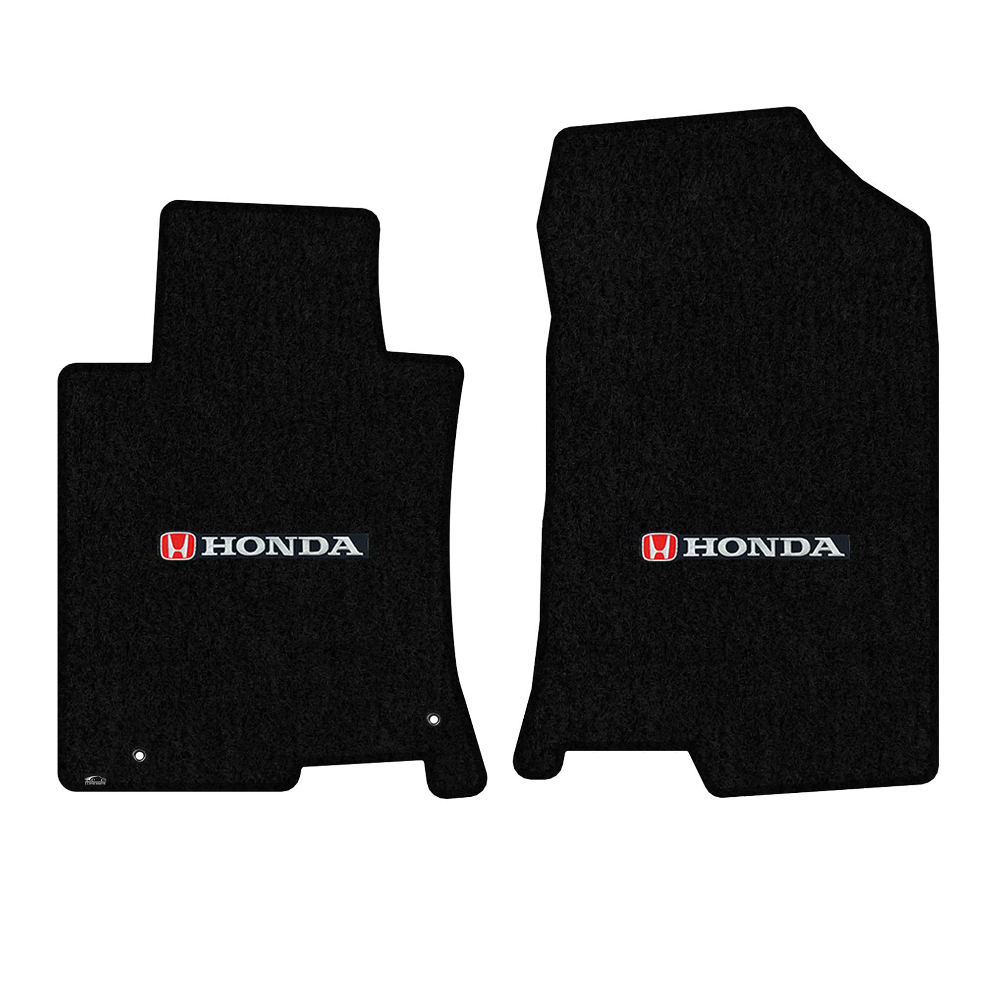 Premium Custom-Fit Carpeted Floor Mats for 2010-2015 Honda Accord Crosstour 2WD - Luxury Car Floor Liners with Silver & Red Honda Logo (Black, 2-Piece Front Set) | Perfect for All-Weather Protection & Interior Style Enhancement