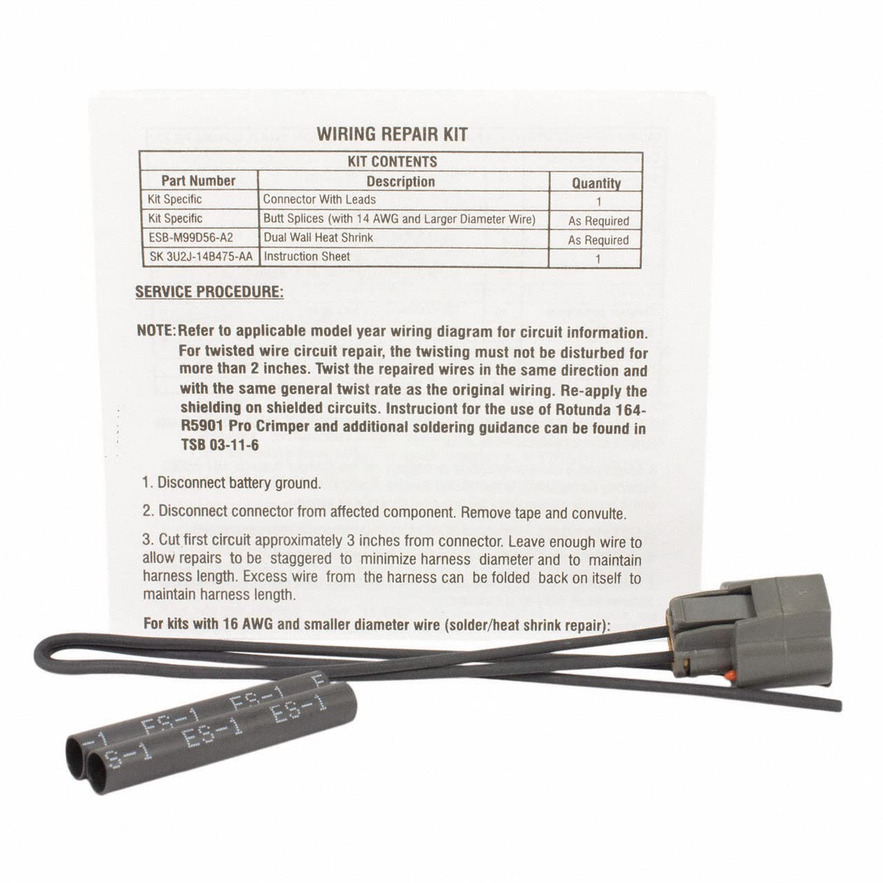 Motorcraft Wiring Kit - High-Quality Automotive Electrical Connectors & Harnesses for DIY Car Repairs & Upgrades | Perfect for Ford, Lincoln, Mercury Vehicles