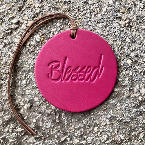 Premium Leather Car Air Freshener - Blessed Scent in Fuchsia with Cherry Leather Fragrance | Long-Lasting Aroma for Cars, Offices & Home Decor