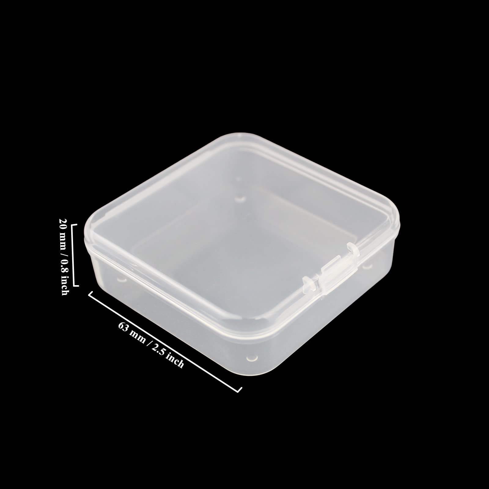 32-Piece Clear Plastic Storage Containers with Lids - 2.5 x 2.5 x 0.8 Inch Square Mini Organizer Boxes for Crafts, Beads, Buttons & Small Items - Transparent Stackable Jewelry & Office Supply Storage Solution