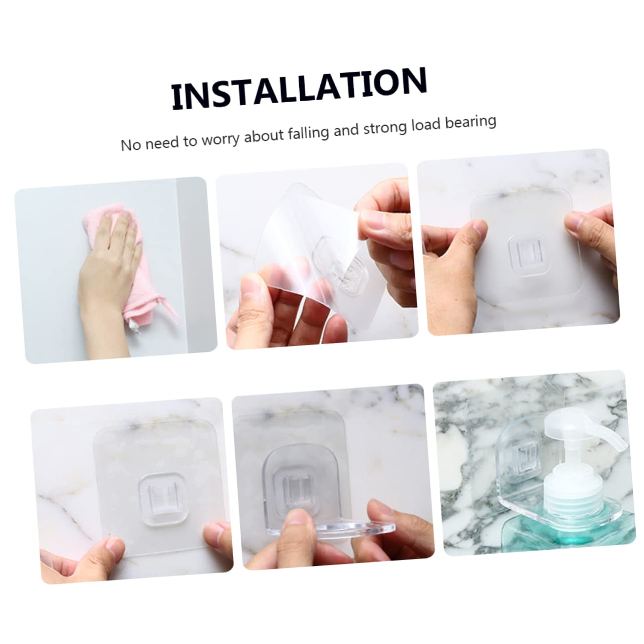 2-Pack Cabilock Wall Mounted Shampoo & Shower Gel Holders - Anti-Falling Bathroom Storage Brackets for Shampoo Bottles, Conditioners & Toiletries - Perfect for Showers, Bathrooms & Small Space Organization