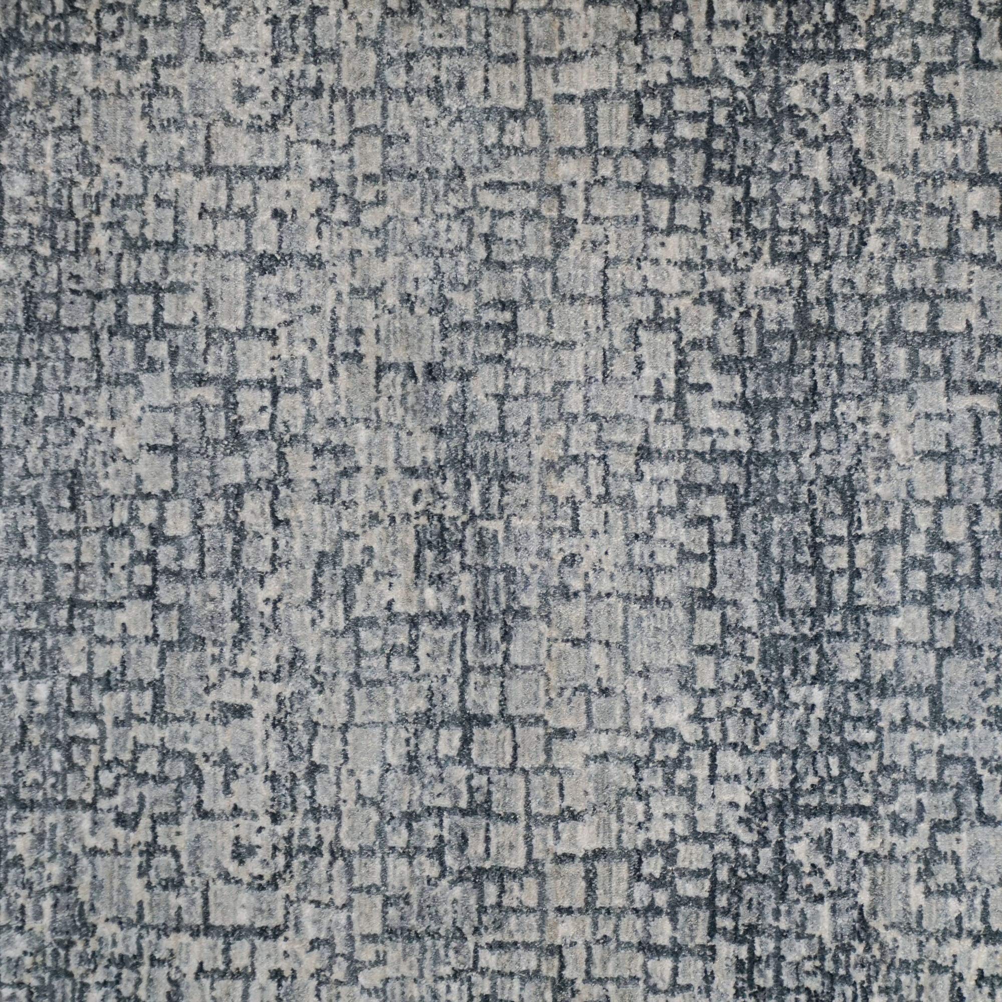 Kane Carpet 12' Blue and Gray Distressed Geometric Round Area Rug - Soft Non-Slip Living Room Carpet for Bedroom, Dining Room & Office Decor