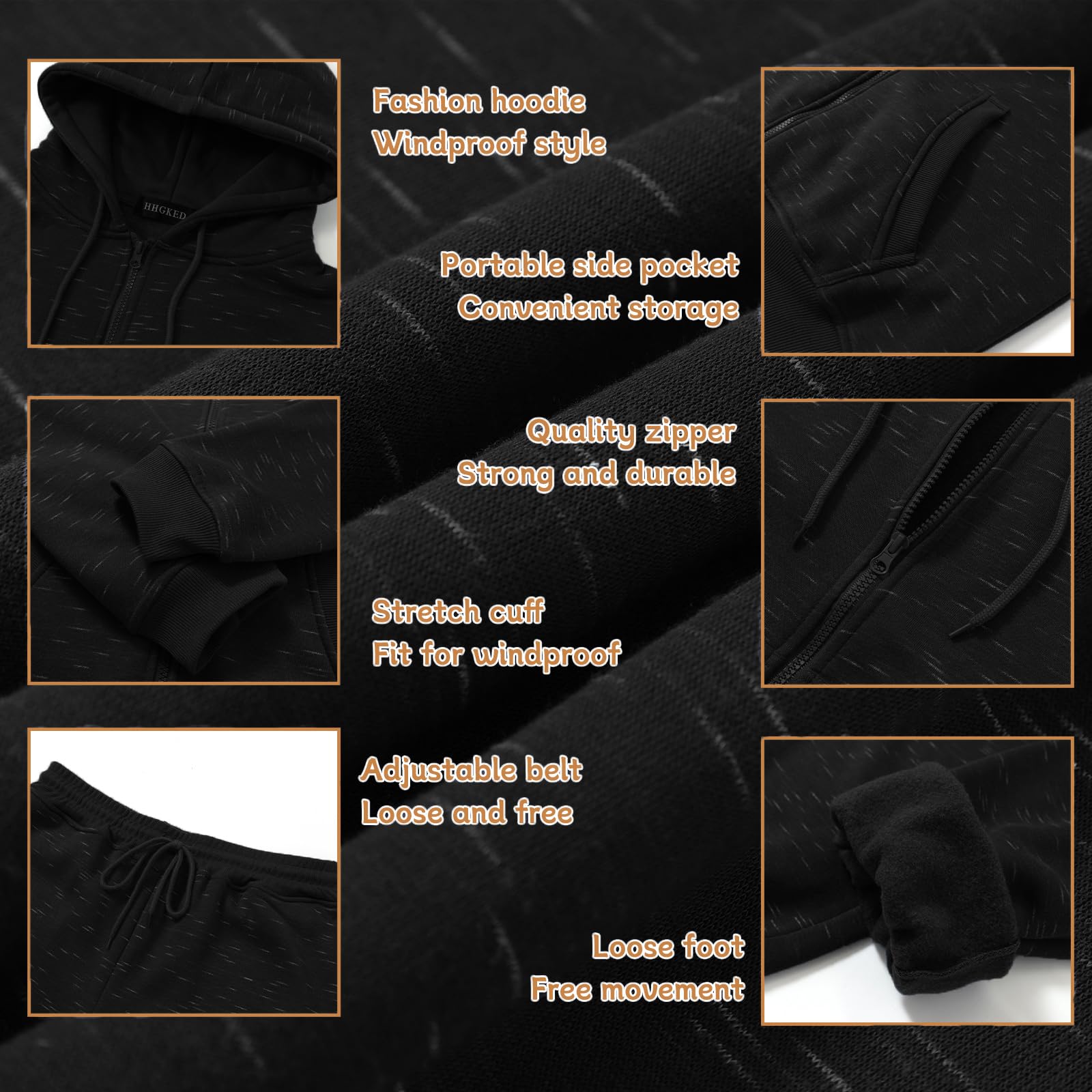 Men's 2-Piece Athletic Jogging Set - Hooded Sweatshirt & Sweatpants Tracksuit for Gym, Running & Casual Wear | Comfortable Cotton Blend Sweatsuit for Men