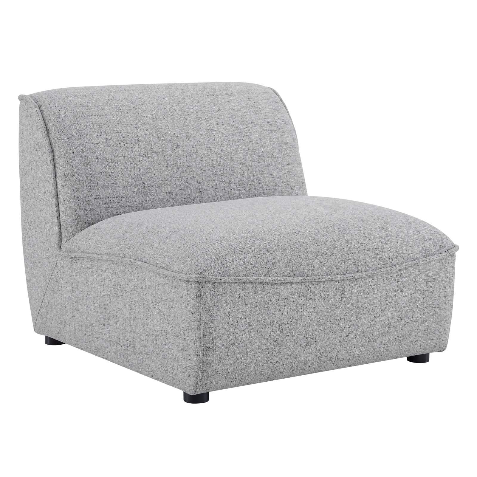 Modway Comprise 4-Piece Fabric Upholstered Sectional Sofa Set in Light Gray - Modern Living Room Furniture for Small Spaces & Apartments