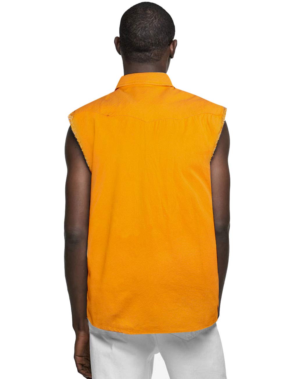 Nutexrol Men's Sleeveless Denim Cotton Biker Vest with 2 Front Pockets - Casual Motorcycle Riding & Outdoor Summer Fashion Wear