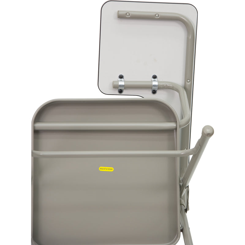 FLASH Ralph Premium Steel Folding Chair with Left-Handed Tablet Arm - Heavy Duty Portable Chair for Outdoor Events, Camping, Picnics & Home Office Use
