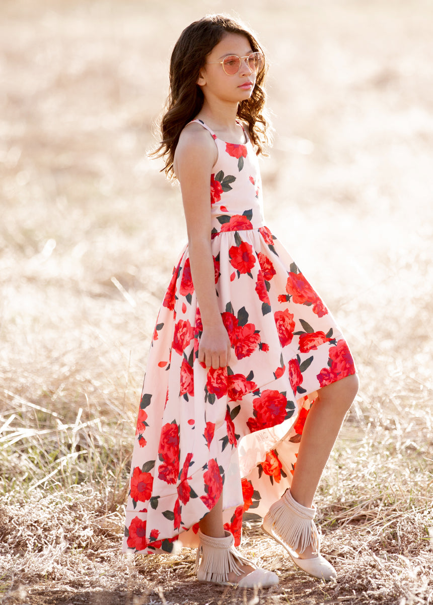 Elegant Pearl Shell Floral Dress for Women - Perfect for Weddings, Parties & Special Occasions