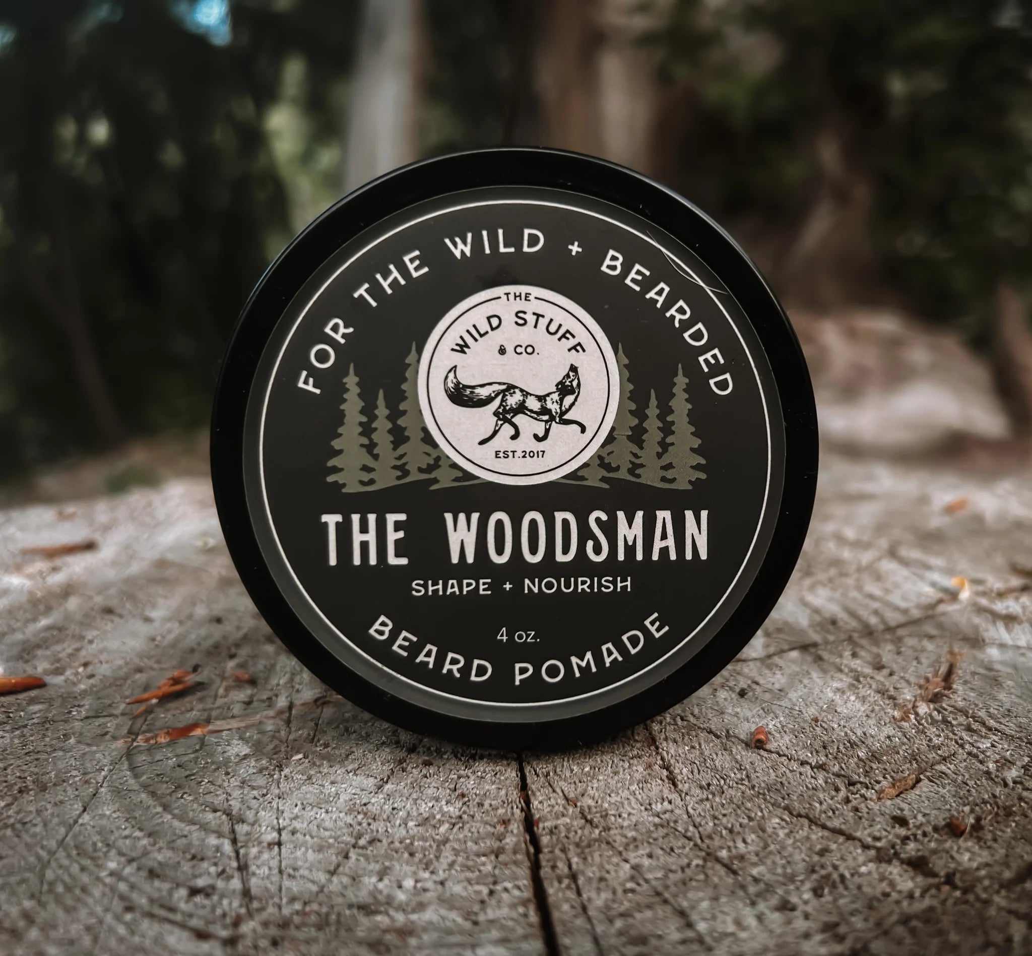 Woodsman Beard Pomade for Men - Natural & Strong Hold Styling Wax - Grooming & Conditioning for Thick Beards & Mustaches - Perfect for Daily Use & Outdoor Adventures