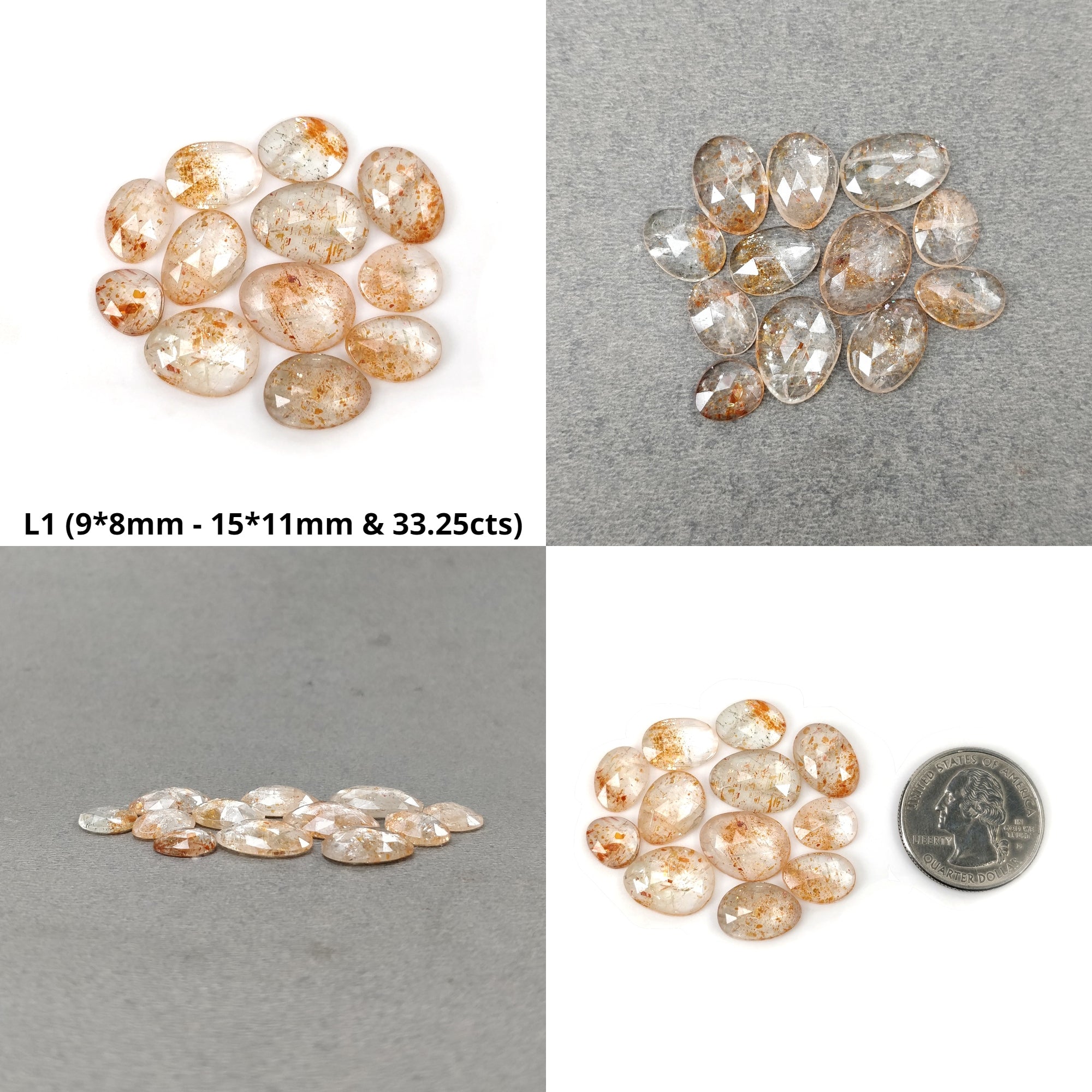 Natural Untreated Chatoyant Orange Sunstone Gemstone - Rose Cut, Unique Uneven Shape for Jewelry Making & Healing Crystals | Perfect for Necklaces, Rings & Spiritual Energy Work