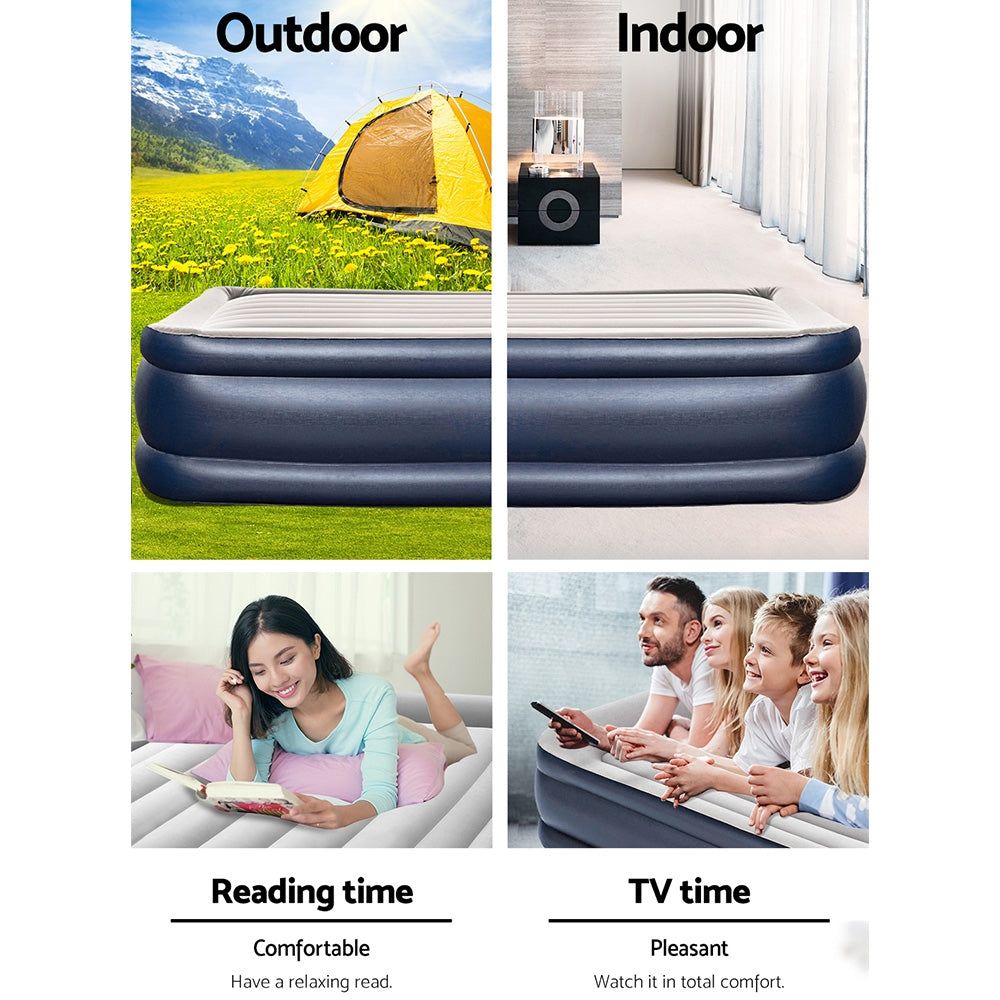 Bestway Queen Air Mattress with Built-in Pump - Portable Inflatable Bed for Camping, Guests & Home Use