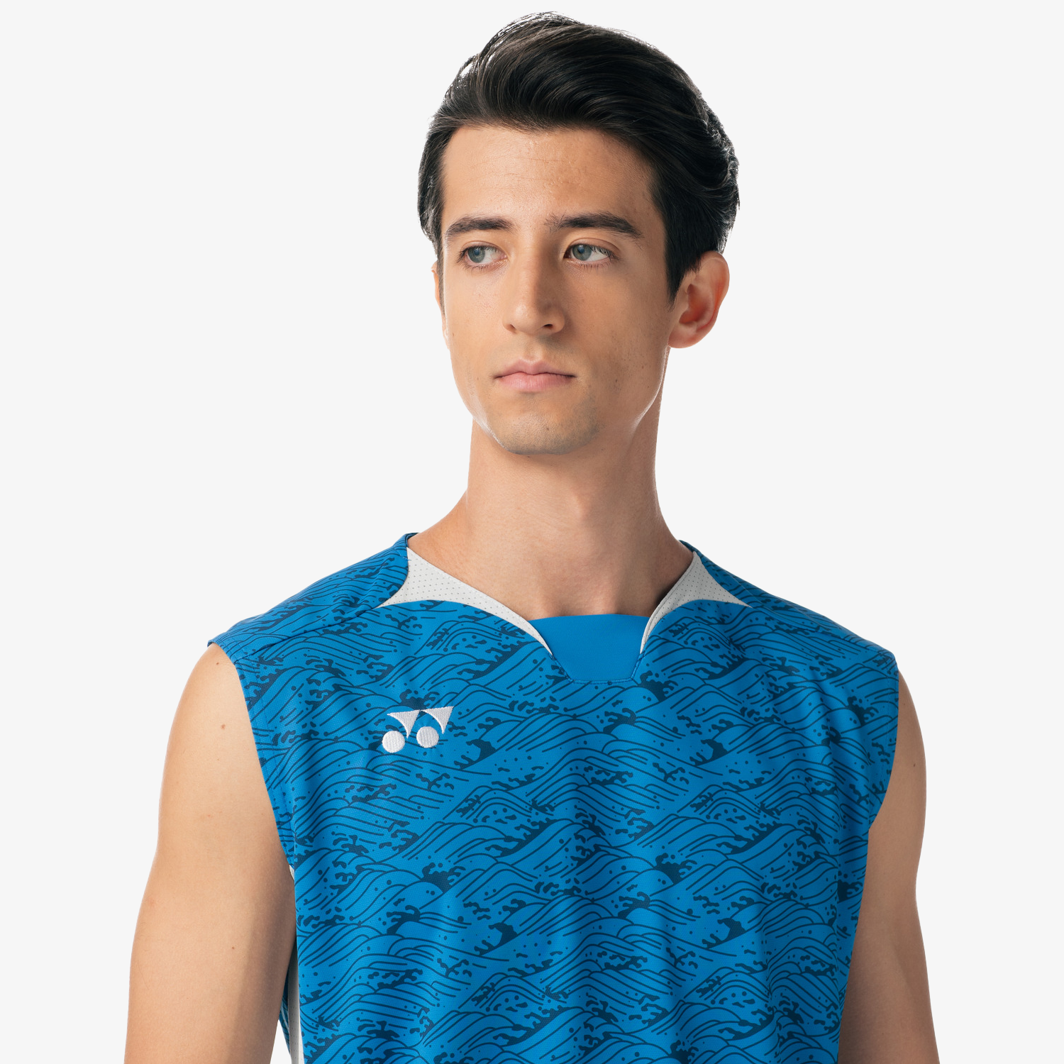 Yonex Men's Breathable Quick-Dry Sleeveless Tennis Shirt 10614 - Lightweight Performance Top for Hot Weather & Tournament Play (Blue)