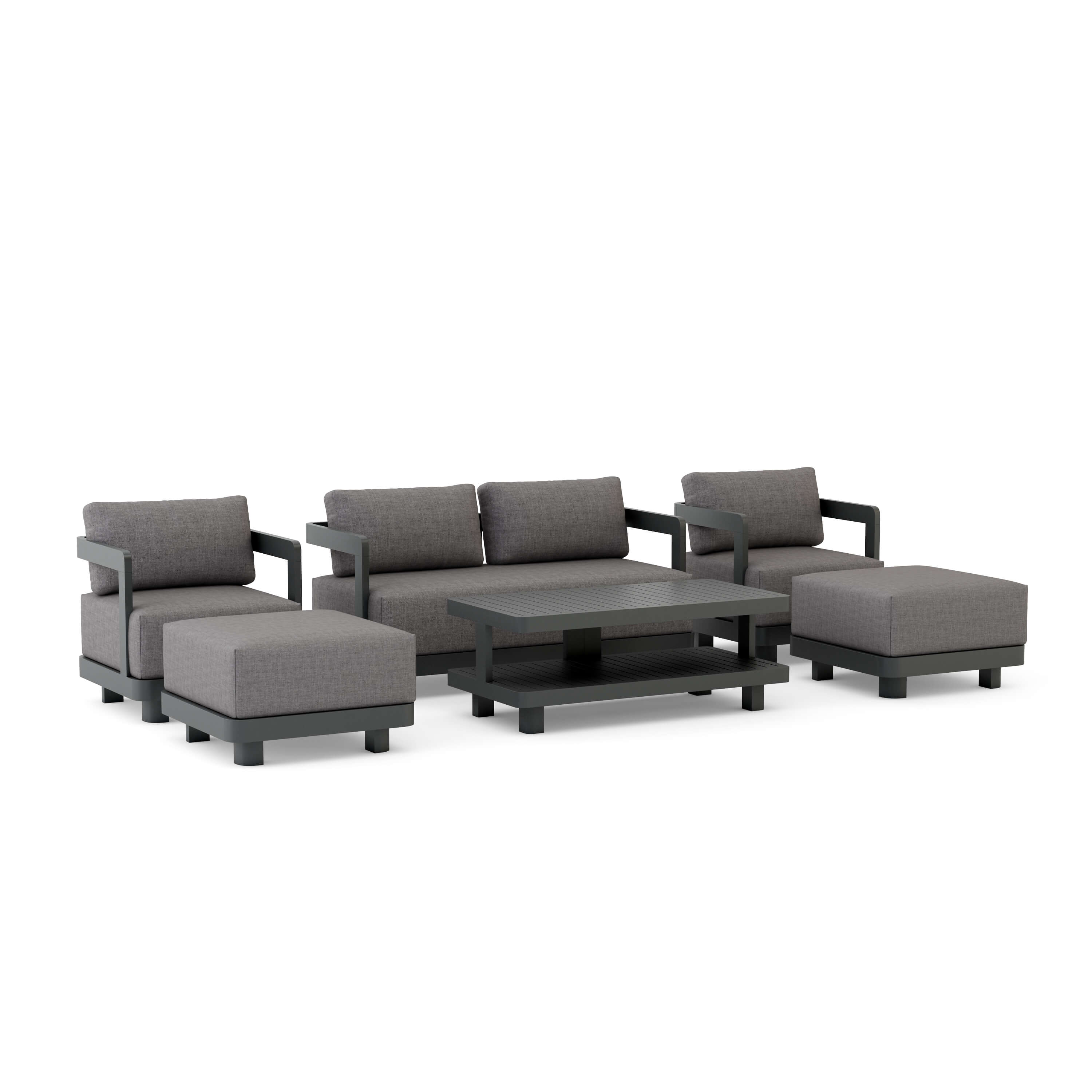 6-Piece Granada Deep Seating Patio Set - Outdoor Wicker Furniture with Cushions for Backyard, Poolside & Garden Relaxation