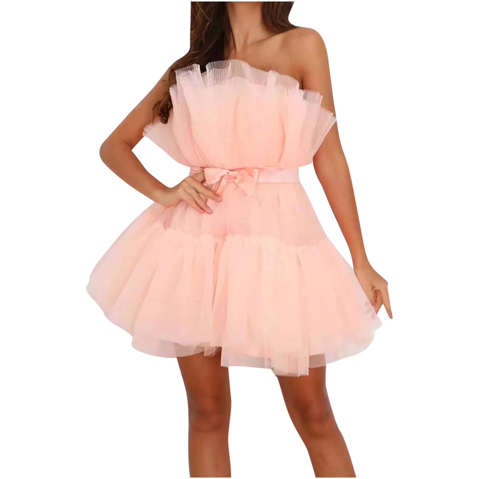 Elegant Black Tulle Sleeveless Mini Dress for Women - Solid Mesh Princess Party Dress | Perfect for Cocktail Parties, Date Nights & Special Occasions