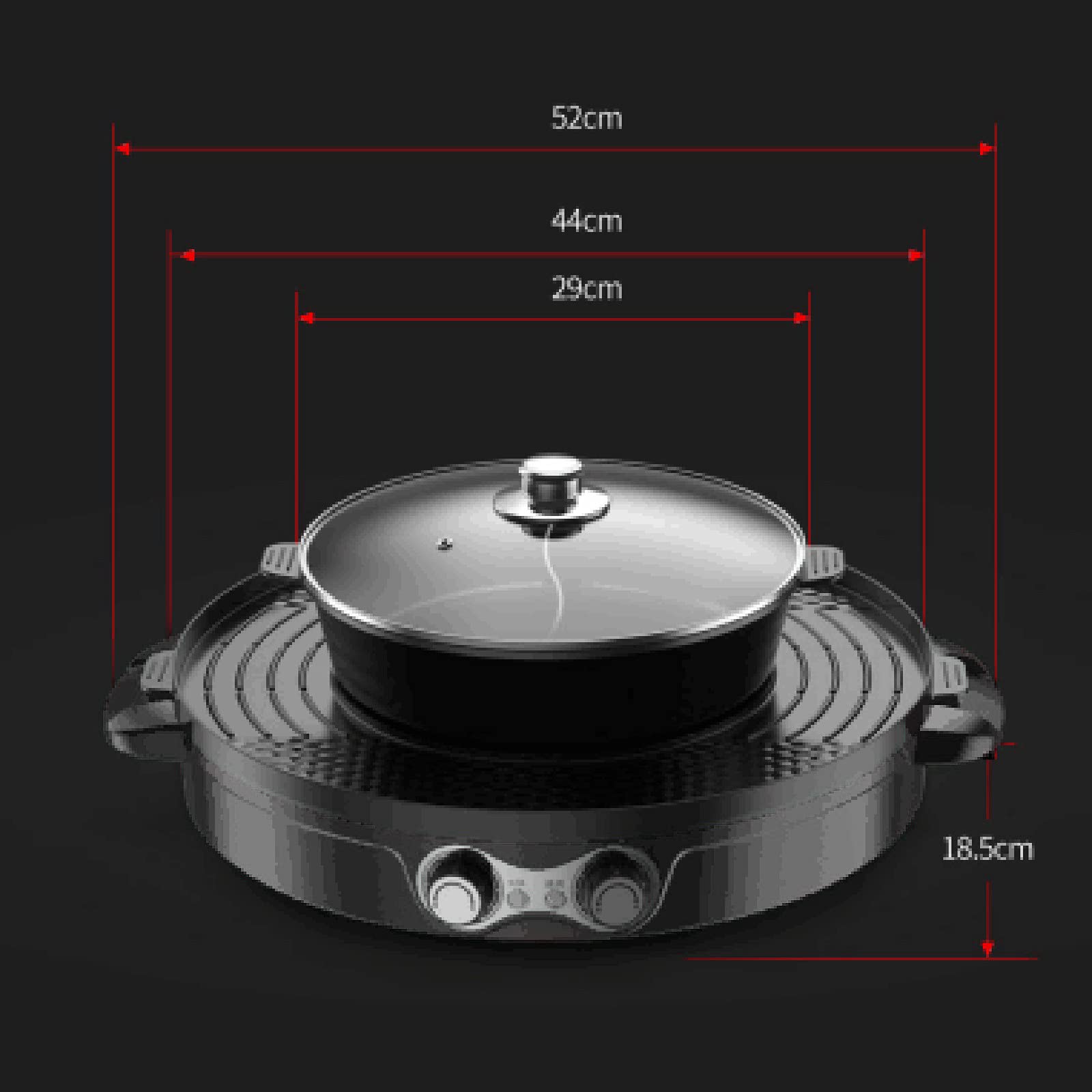 TFCFL Electric Hot Pot & BBQ Grill - 2-in-1 Double Separation Smokeless Grill Pan with Ceramic Coating, 110V for Indoor Cooking | Perfect for Family Gatherings, Parties & Home Dining