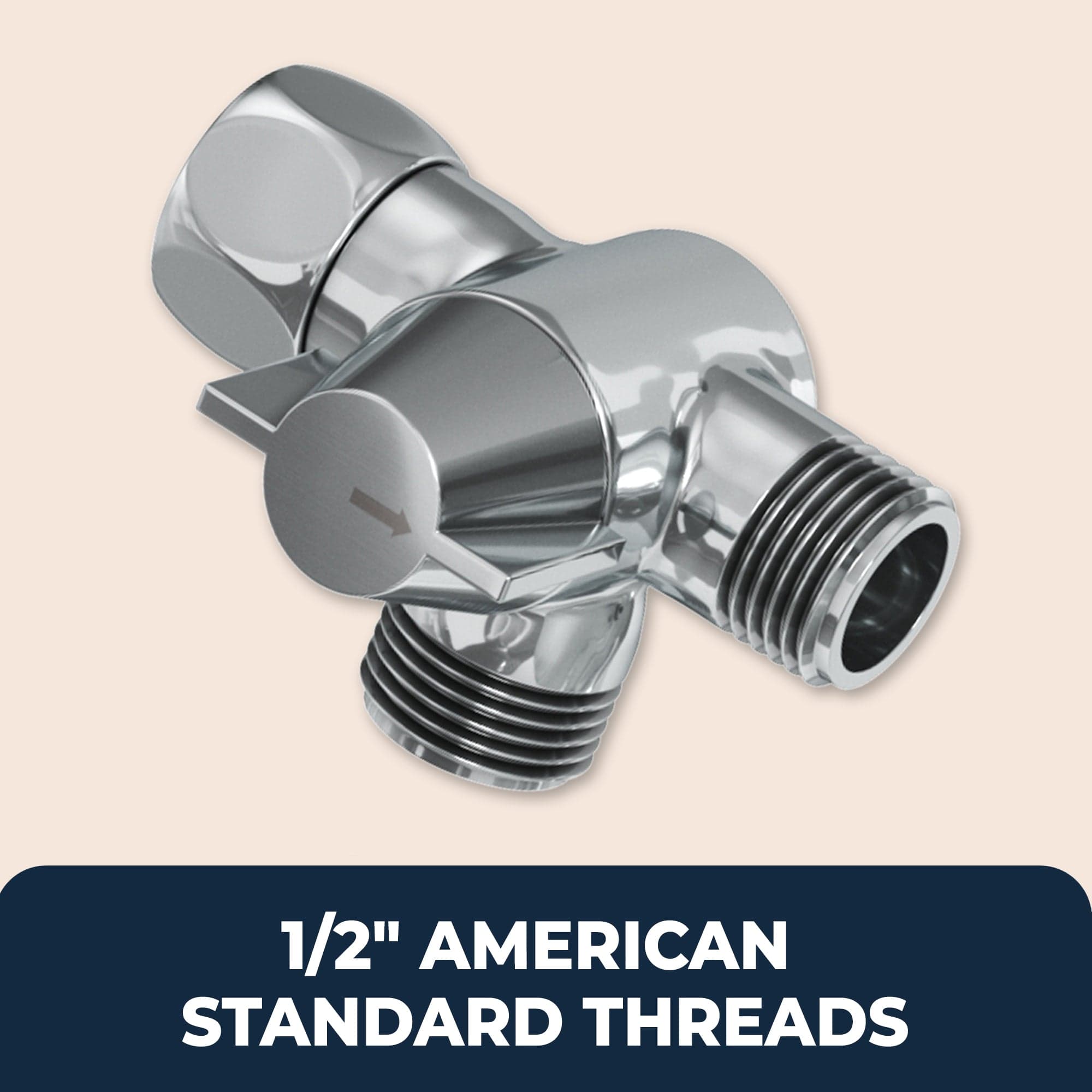 Premium All-Metal 3-Way Shower Arm Diverter Valve for Dual Shower Heads - Perfect for Bathroom Renovation & Spa-Like Shower Experience