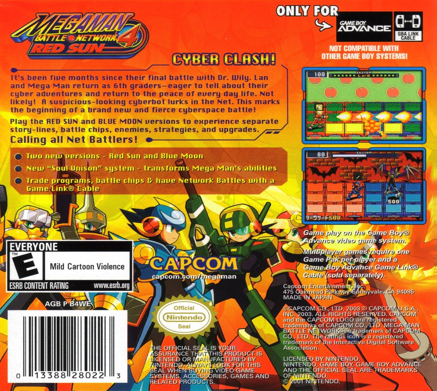 MegaMan Battle Network 4: Red Sun - Nintendo GBA Game - Classic Action RPG Adventure - Perfect for Retro Gaming Collectors and Anime Fans