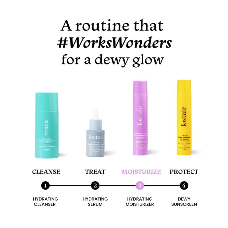 Fox-Tale 5X Hydrating Ceramide Face Moisturizer with Micro Hyaluronic Acid & 3 Ceramides - Lightweight, Fast Absorbing Cream for Skin Barrier Repair & Texture Improvement - 50ml for Men & Women - Perfect for Dry, Sensitive Skin & Daily Skincare Routine