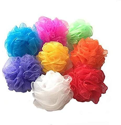 WISDOM 8-Pack Colorful Mesh Loofah Sponges for Kids & Adults - Reusable Shower Pouf, Bath Ball Scrubber for Gentle Exfoliation - Perfect for Daily Shower, Spa Day & Gift Giving