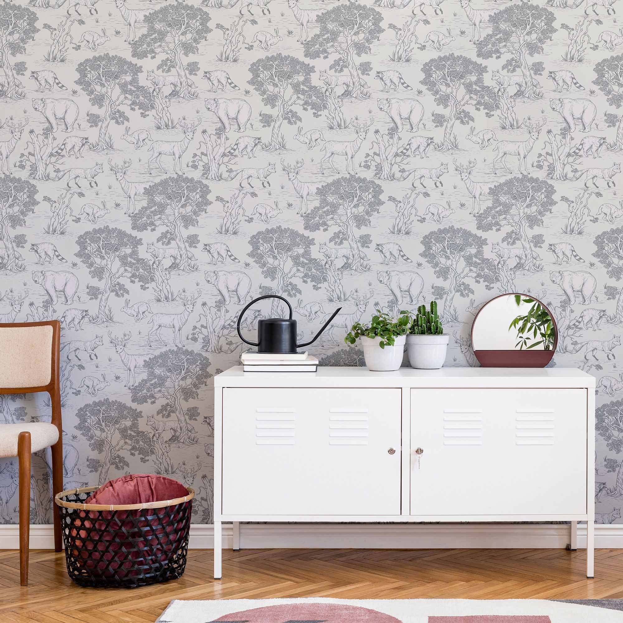 Grey Forest Peel and Stick Removable Wallpaper - Self-Adhesive Decorative Wall Covering for Bedroom, Living Room & Office - Easy Installation & Damage-Free Removal