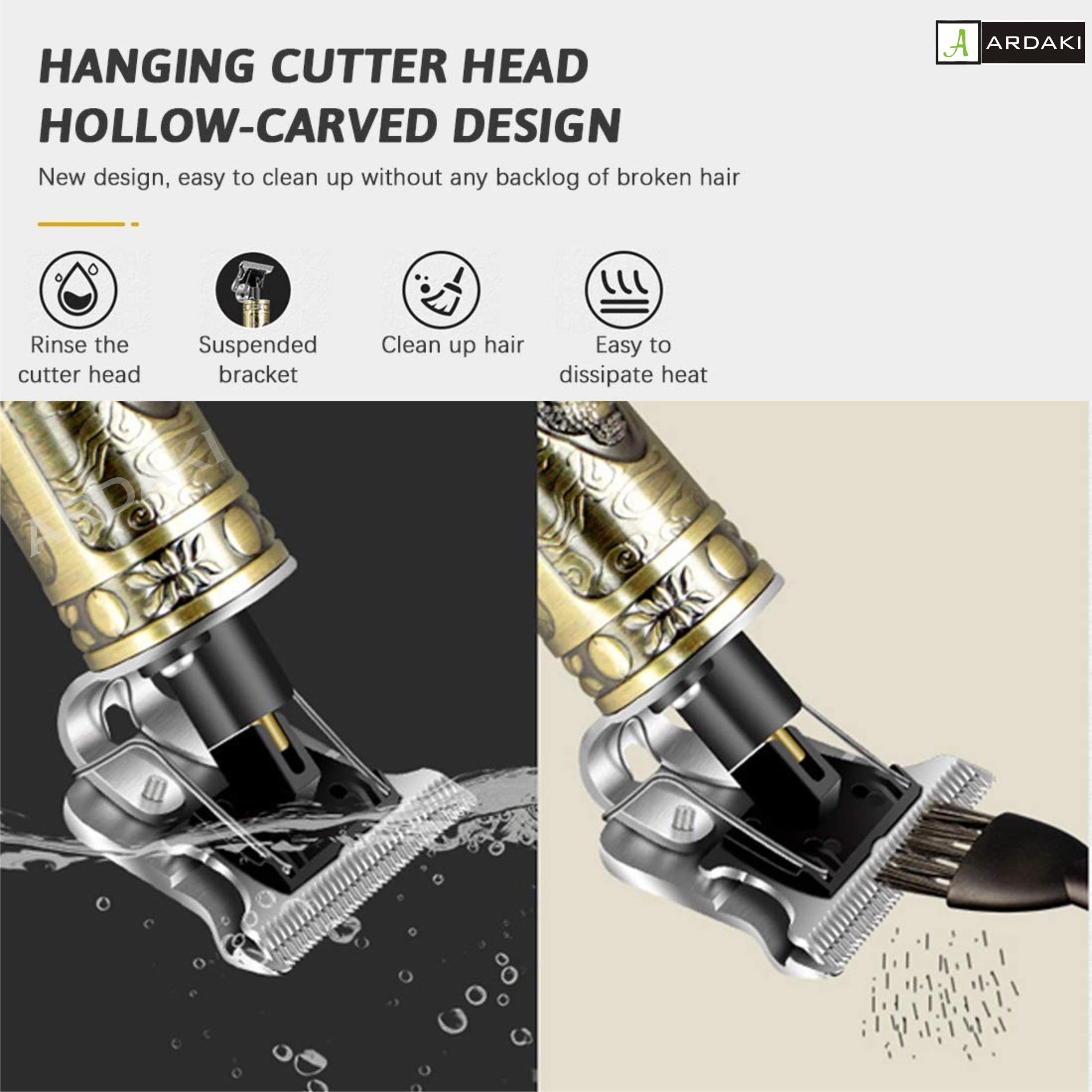 **ARDAKI Professional Hair Clipper for Men - Adjustable Blade Trimmer & Shaver, Multi-Grooming Kit for Face, Head & Body - Fast Charging, Precise Close Cut (Perfect for Home, Travel & Salon Use)**