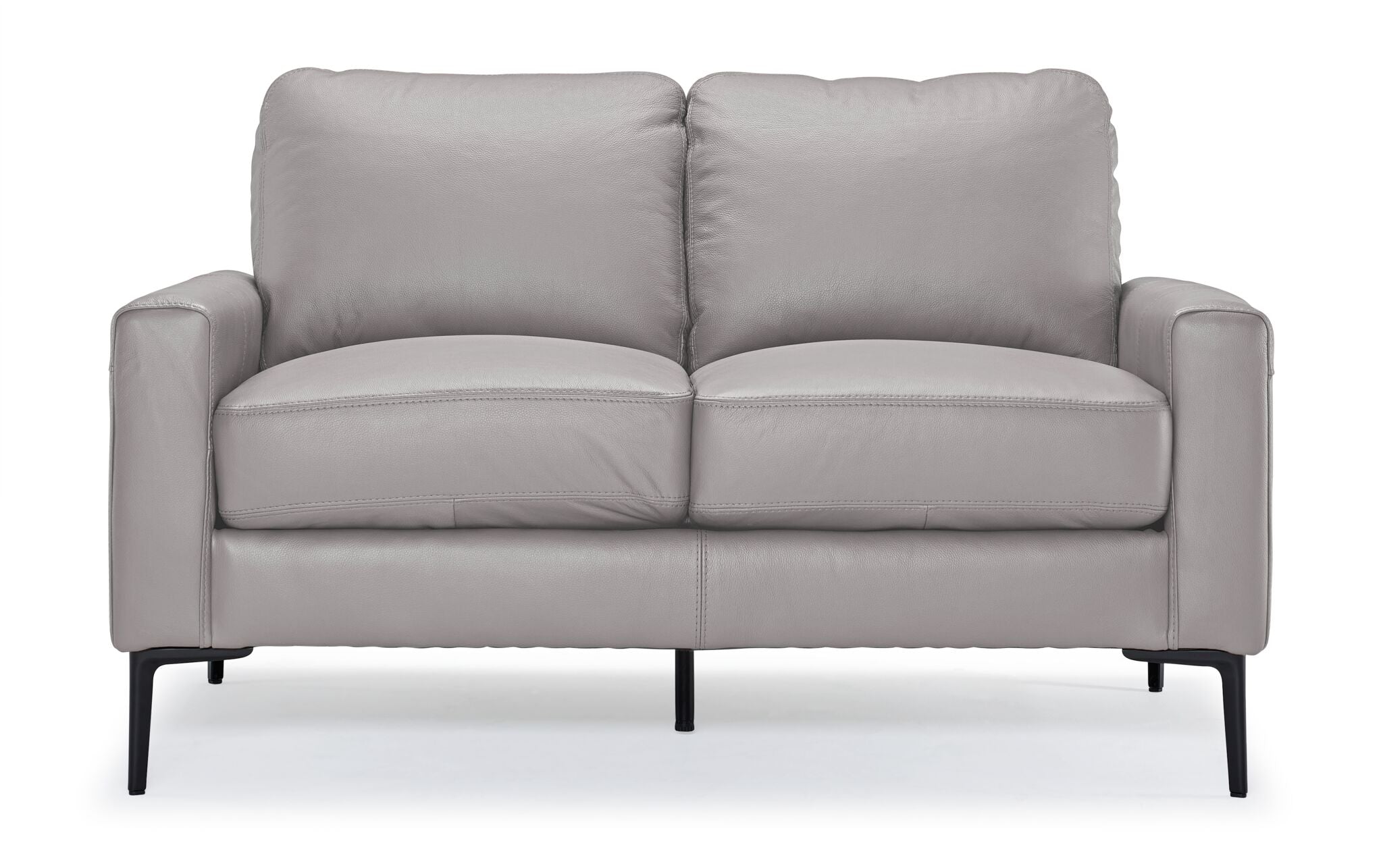 Premium Chito Leather Loveseat Sofa - Cloud Grey | Modern Two-Seater Couch for Living Room, Lounge & Office | Soft & Durable Faux Leather Furniture